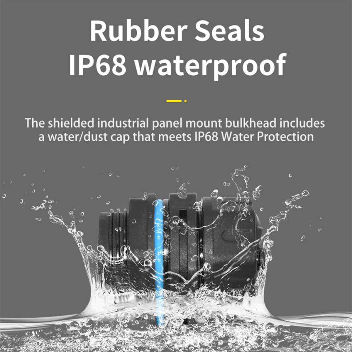 Penglin 5Pcs Rj45 Panel Mount Waterproof Connector,Shielded Rj45 Cat5E/6 Industrial Bulkhead Feed Thru Coupler,Outdoor Ip68 Wate