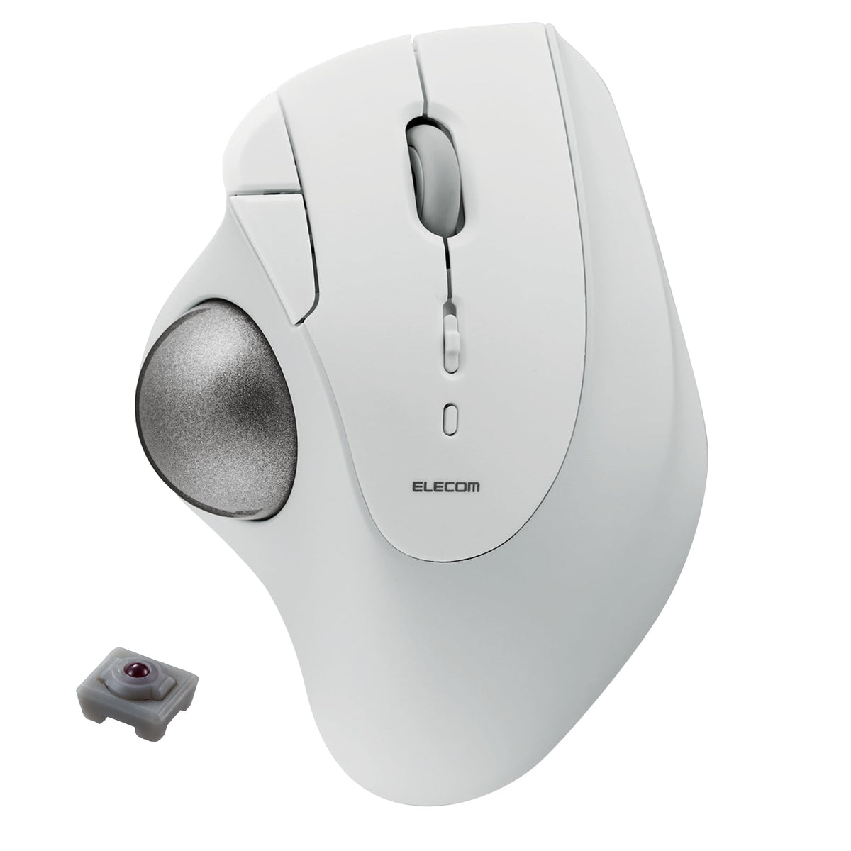 Elecom Ergonomic Comfort Design Trackball Ist Bluetooth 5.3, Smooth Tracking With Ruby Ball Bearing, 36Mm Ball, Thumb Control, Compatible For Windows, Pc, Mac, Ipados, And Android White (M It10Brwh)