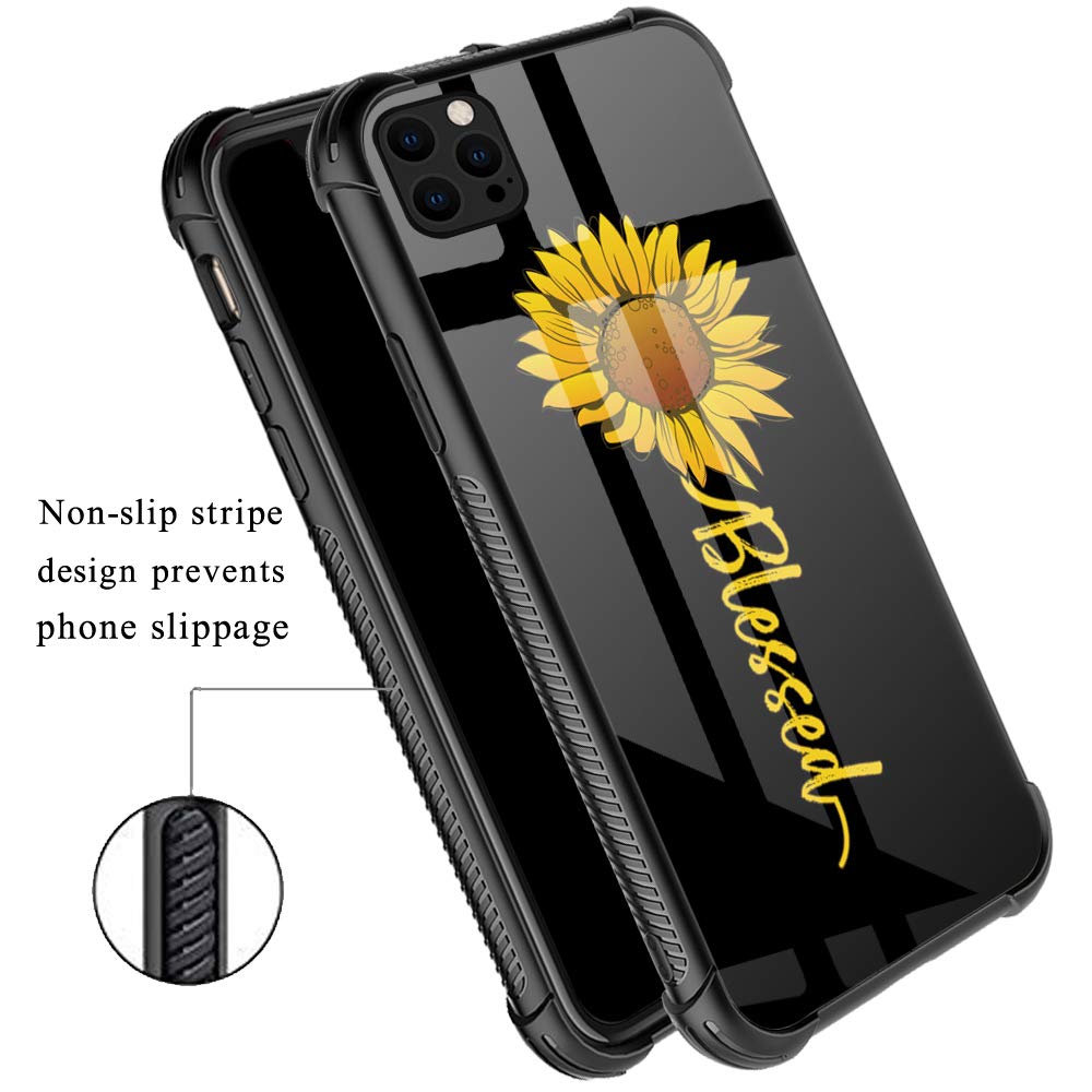 ZHEGAILIAN iPhone 13 Pro Max Case Cute Sunflower Blessed Shockproof TPU Acrylic 6.7 inch