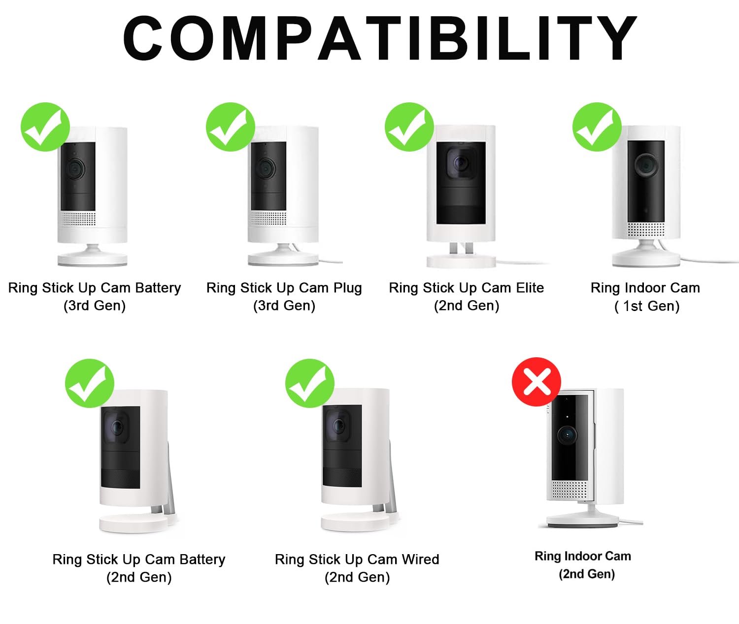 2Pack  Szaoyu Flexible Clamp Mount Compatible With Ring Mount Stick Up Cam & Indoor Cam, Flexible Gooseneck Mounting Bracket No