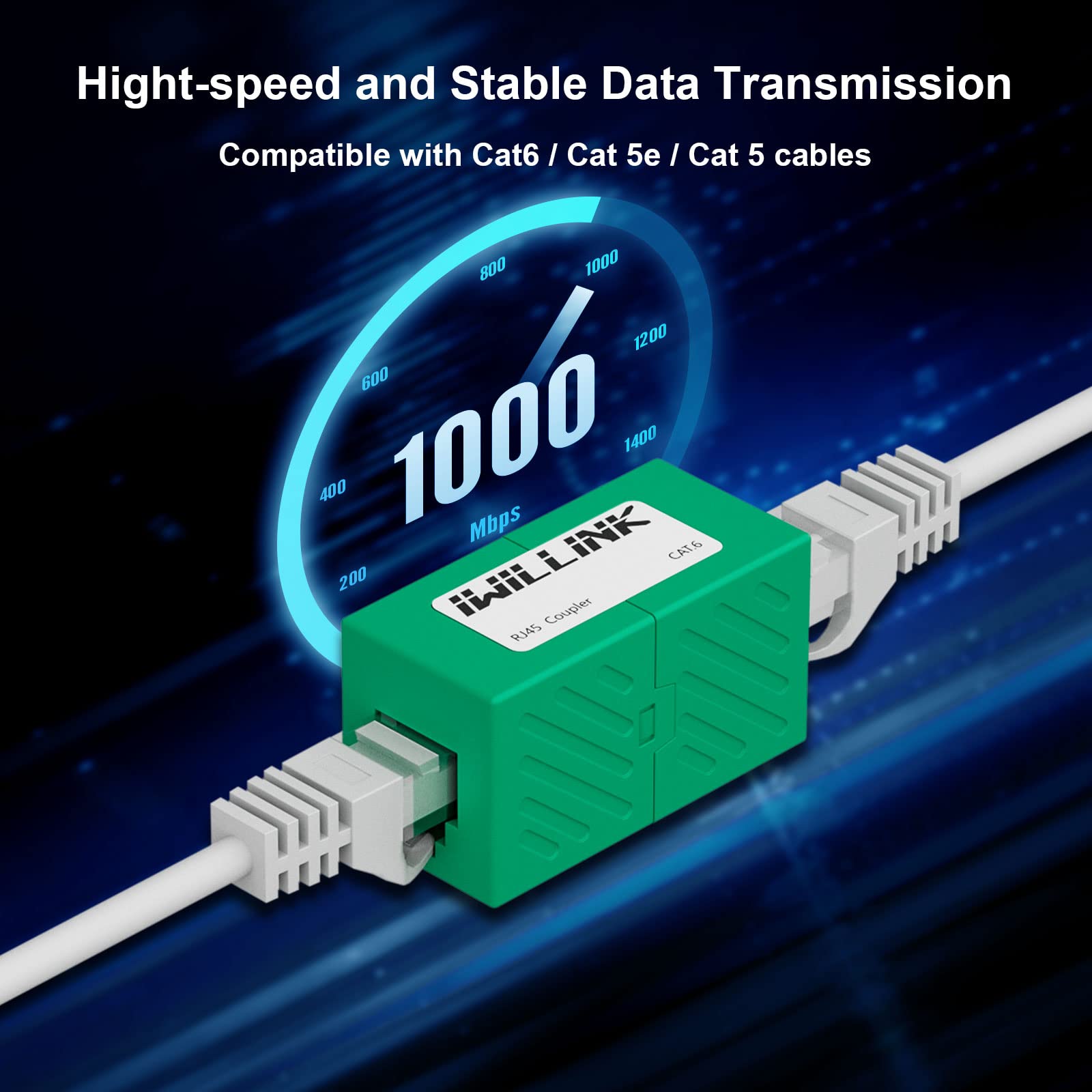 Iwillink 5 Pack Cat6 Rj45 Ethernet Coupler, Female To Female Rj45 Connector For Cat7 Cat6 Cat5E Cat5 Ethernet Cable, Extender Ad