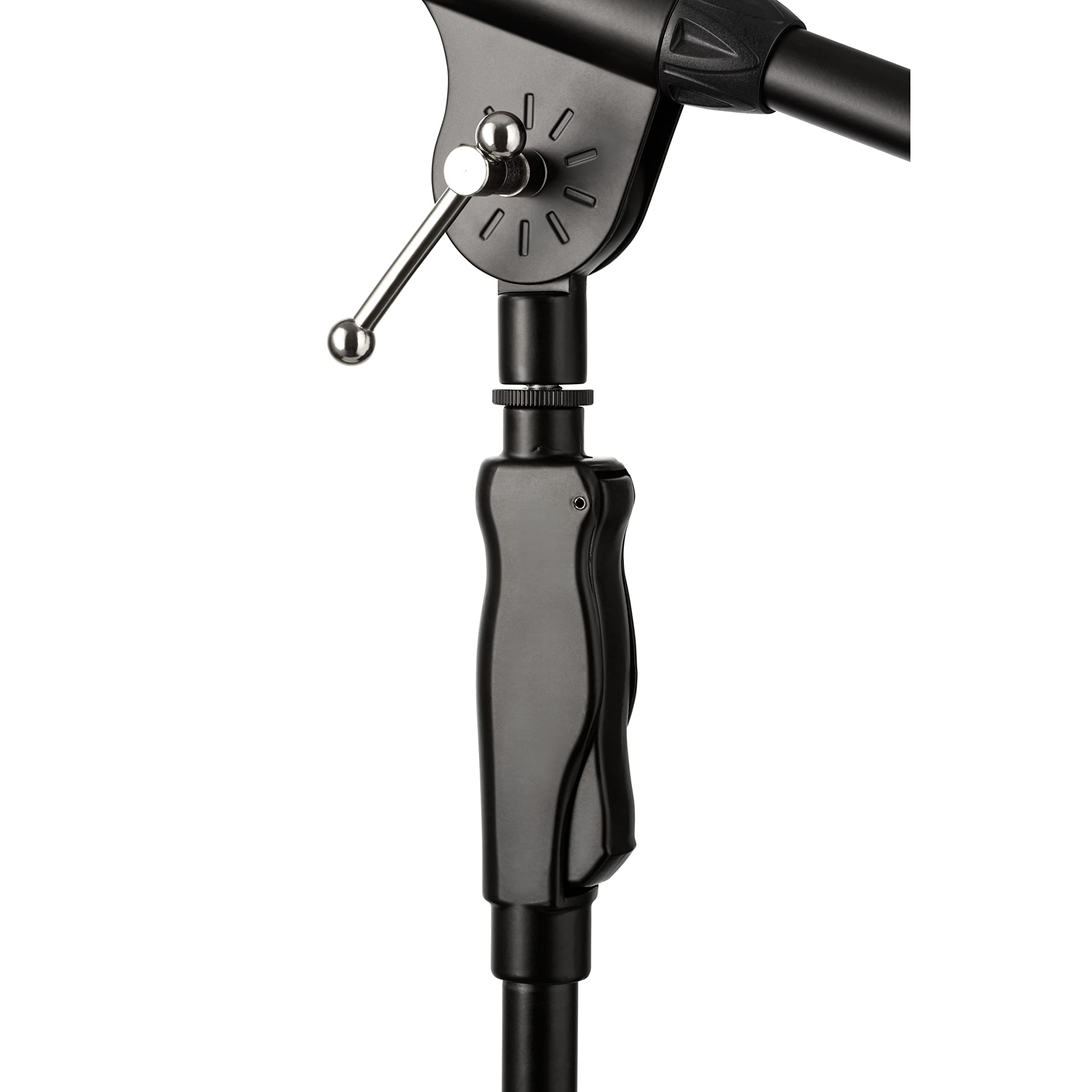 Clef Audio Labs Tripod Mic Stand, One-Handed Clutch Height Adjustment And Telescopic Boom Arm - Cable Management Clips, Universa