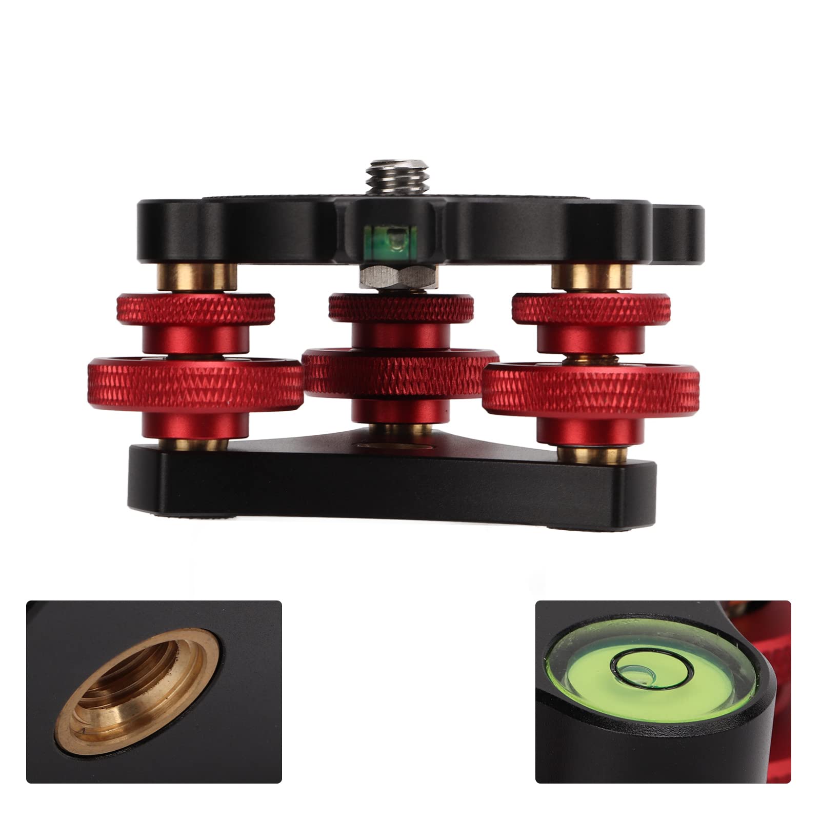 Tripod Head Leveling Base Camera Leveler, Triple Wheel Leveler Bubble Black Lp 64 Leveling Base, 3/8    Thread,  5 Precise Angle