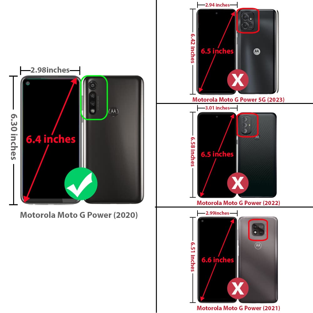 Tjs Compatible With Motorola Moto G Power (2020) Case, With [Tempered Glass Screen Protector] Defender Metal Ring Magnetic Suppo