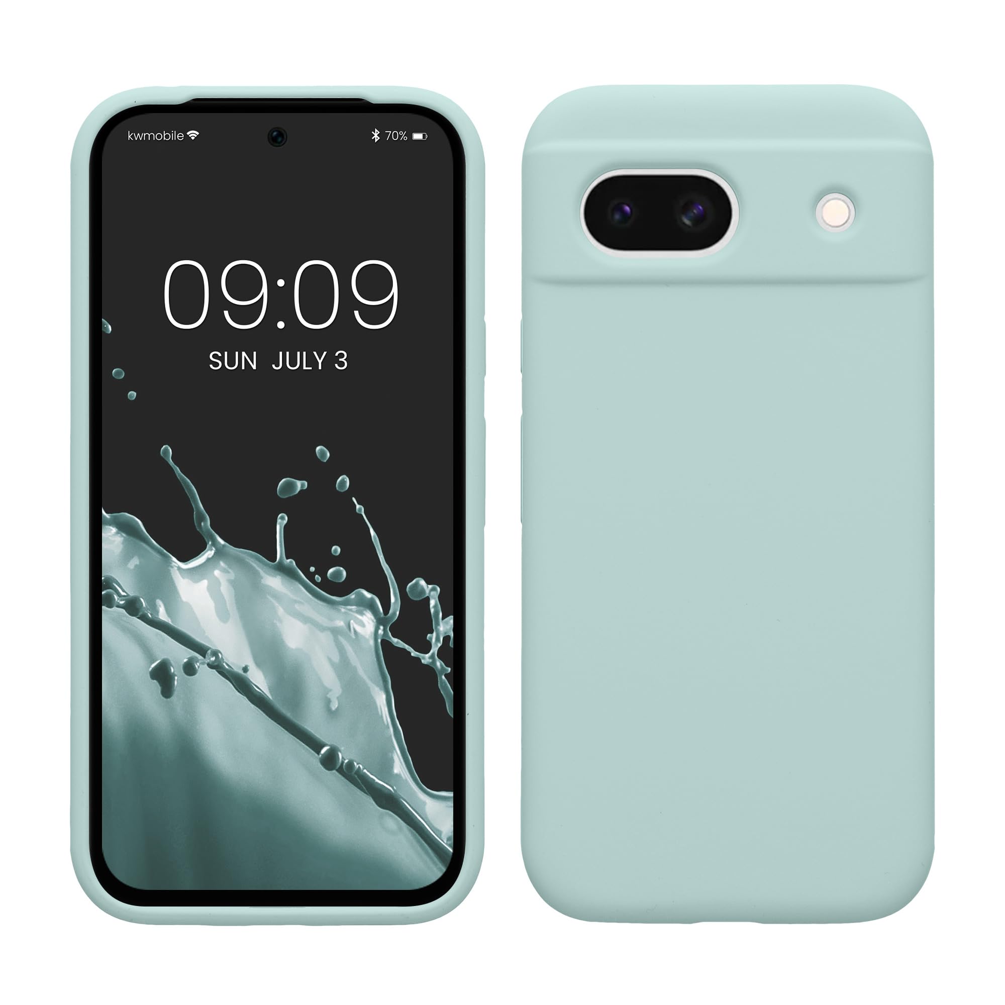 kwmobile Case Compatible with Google Pixel 8a Case - TPU Silicone Phone Cover with Soft Finish - Mint Matte