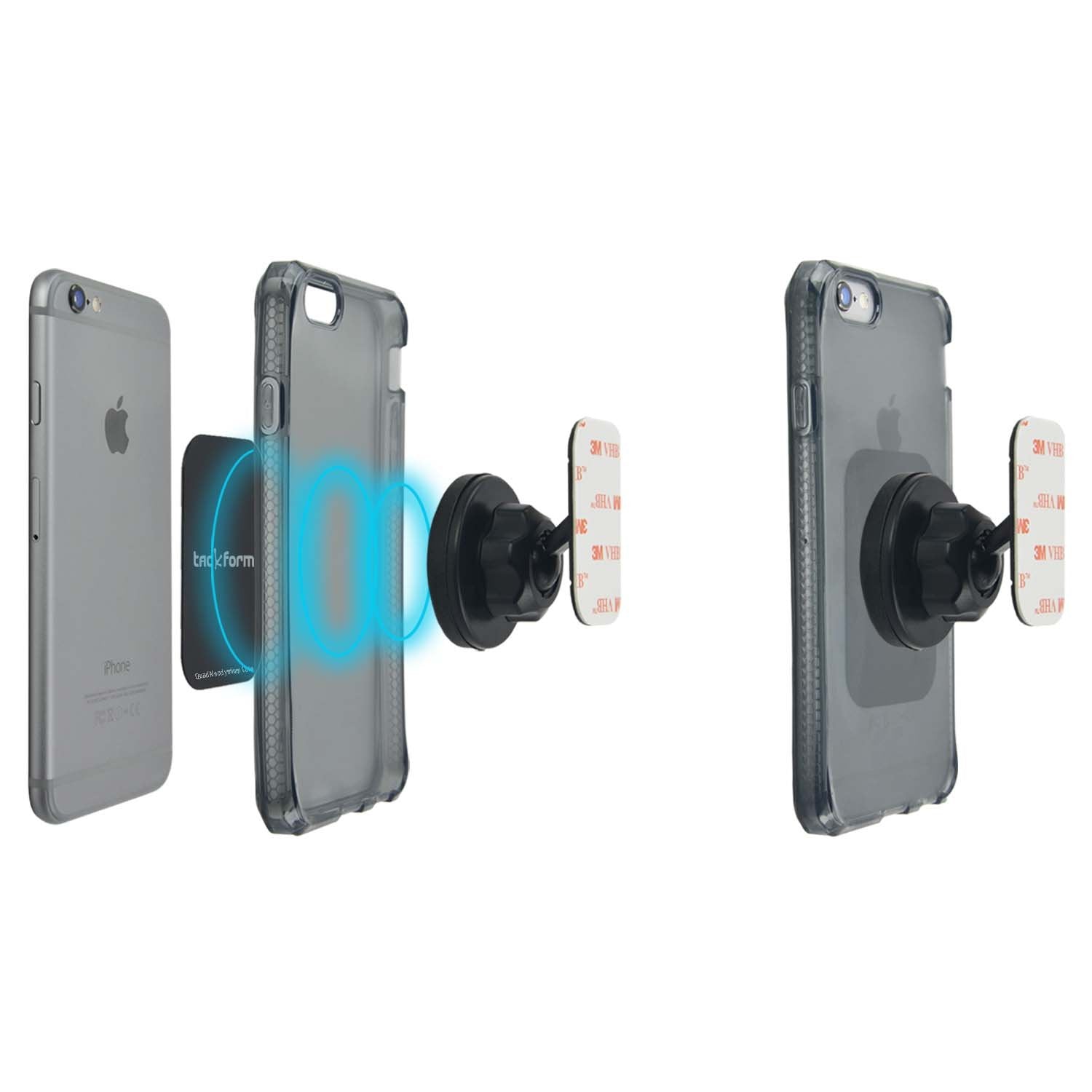 Phone Holder, Tackform Magnetic Phone Mount With Stick On Base [For Car, Kitchen, Bedside, Bathroom] Cell Phone Car Mount [Magne