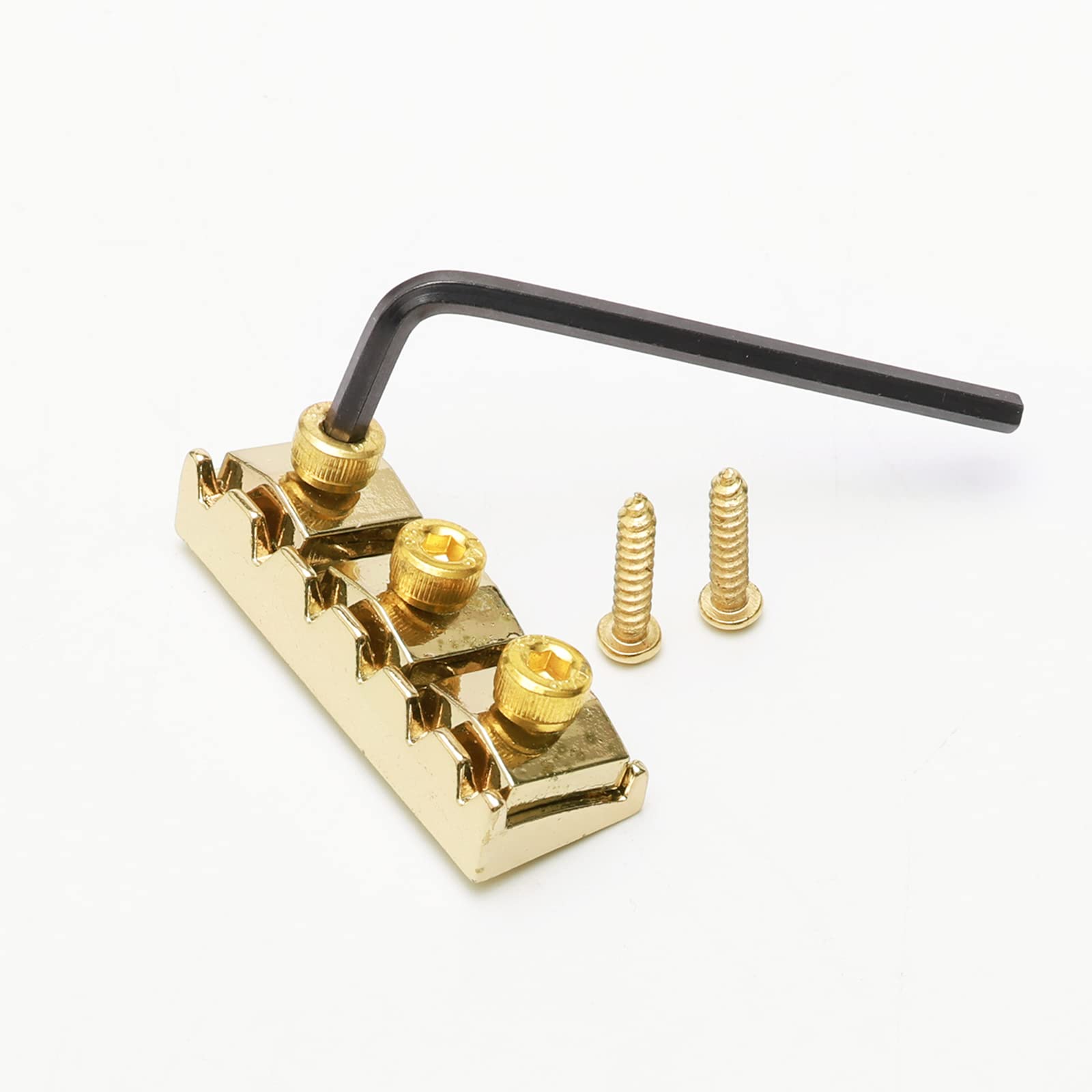 Swhmc Bridge Locking Nut 6 Strings Electric Guitar Tremolo Bridge Set For Floyd Rose Type, Gold