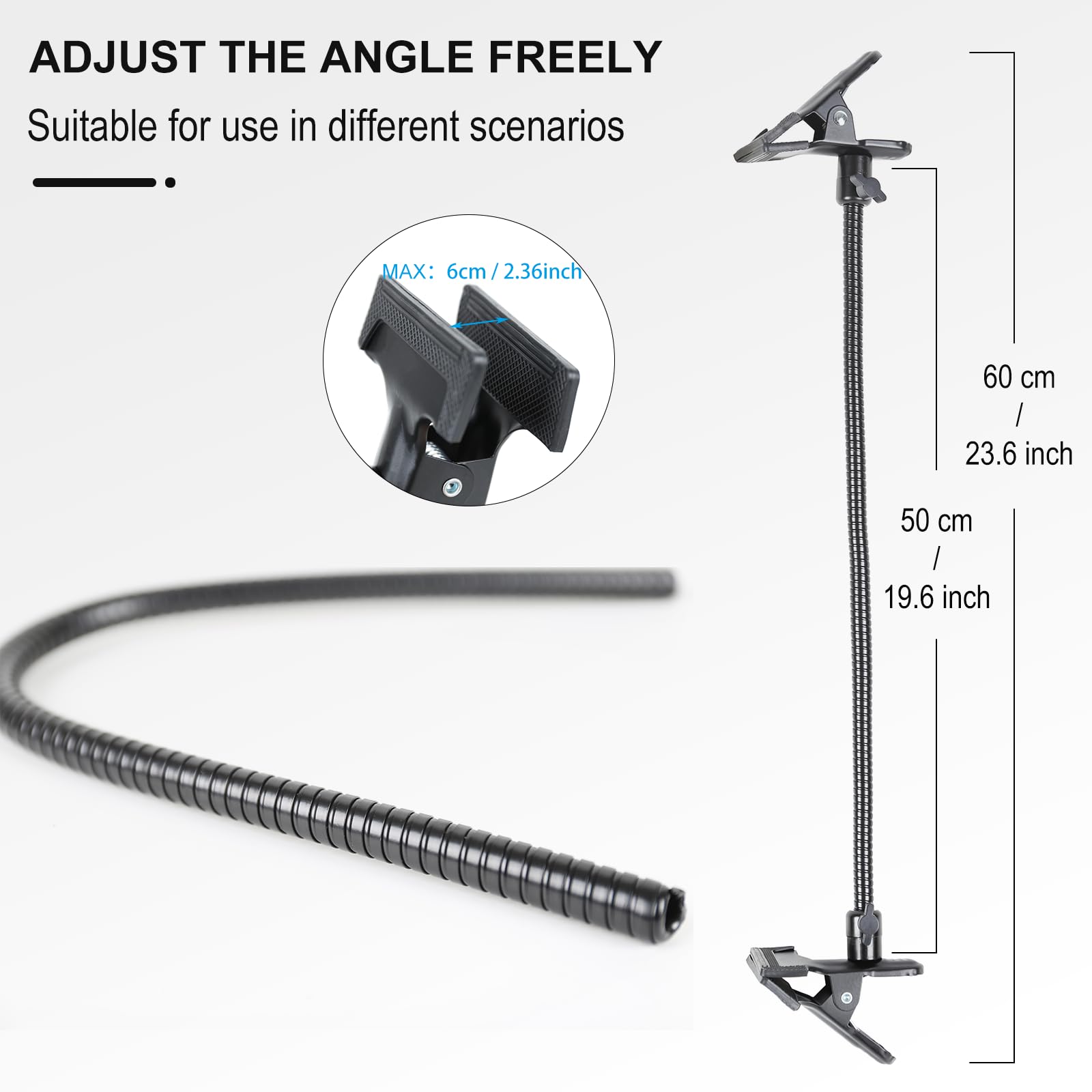 Photo Studio Lighting Light Stand Clamps Background Clip Gooseneck Tube Small Size Reflector Holder