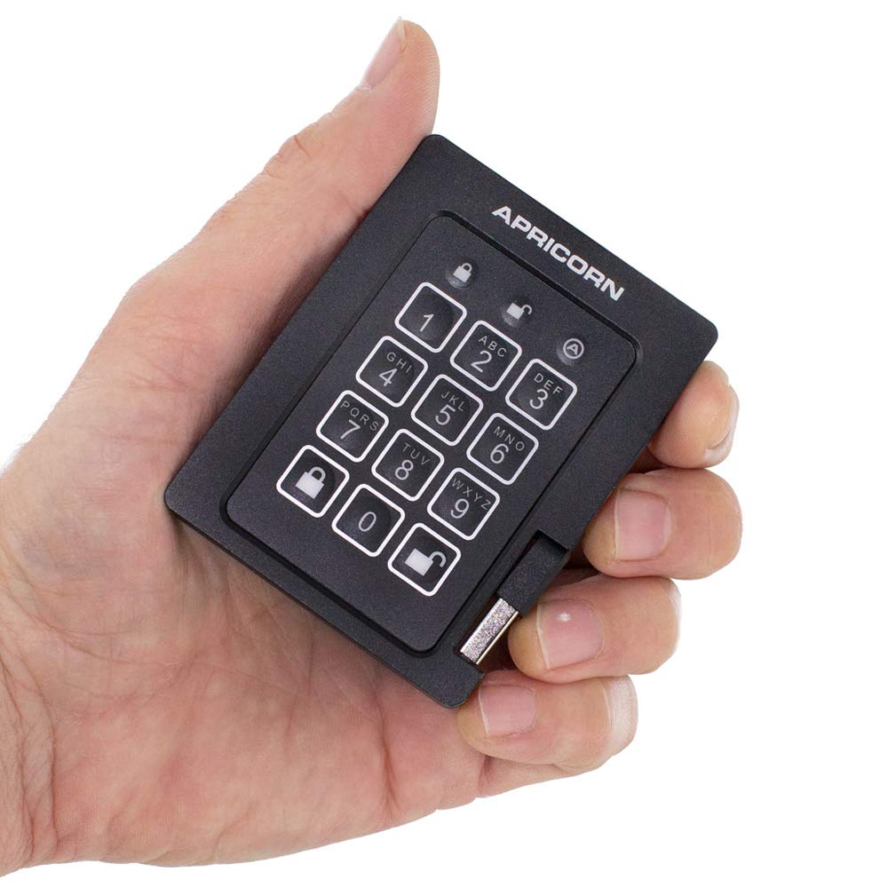 Apricorn Aegis Padlock 480 Gb Ssd 256 Bit, Fips 140 2 Level 2 Validated Ruggedized Usb 3.0 Encrypted External Portable Drive