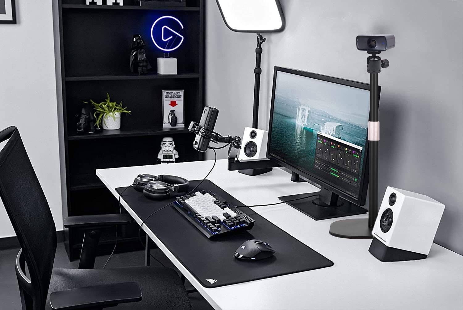 Heavy-Duty Facecam Webcam Stand, Tabletop Webcam Tripod Holder Compatible With Elgato Facecam,Facecam Pro,Facecam Mk.2 Webcams A