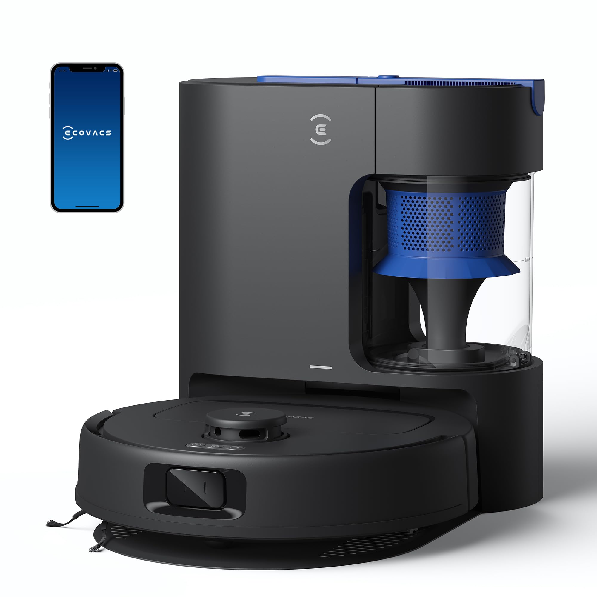 ECOVACS DEEBOT N20e Plus Robot Vacuum and Mop, 10000Pa Strong Suction, Self-Emptying Bagless Base, Tangle-Free Roller for Pet Ha