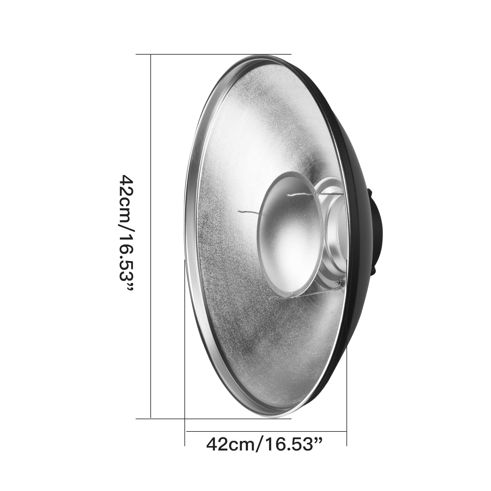 Soonpho 16 Inch/42Cm Standard Reflector Beauty Dish With Honeycomb Grid, Diffuser Sock And Bag,For Bowens Mount Studio Strobe Fl