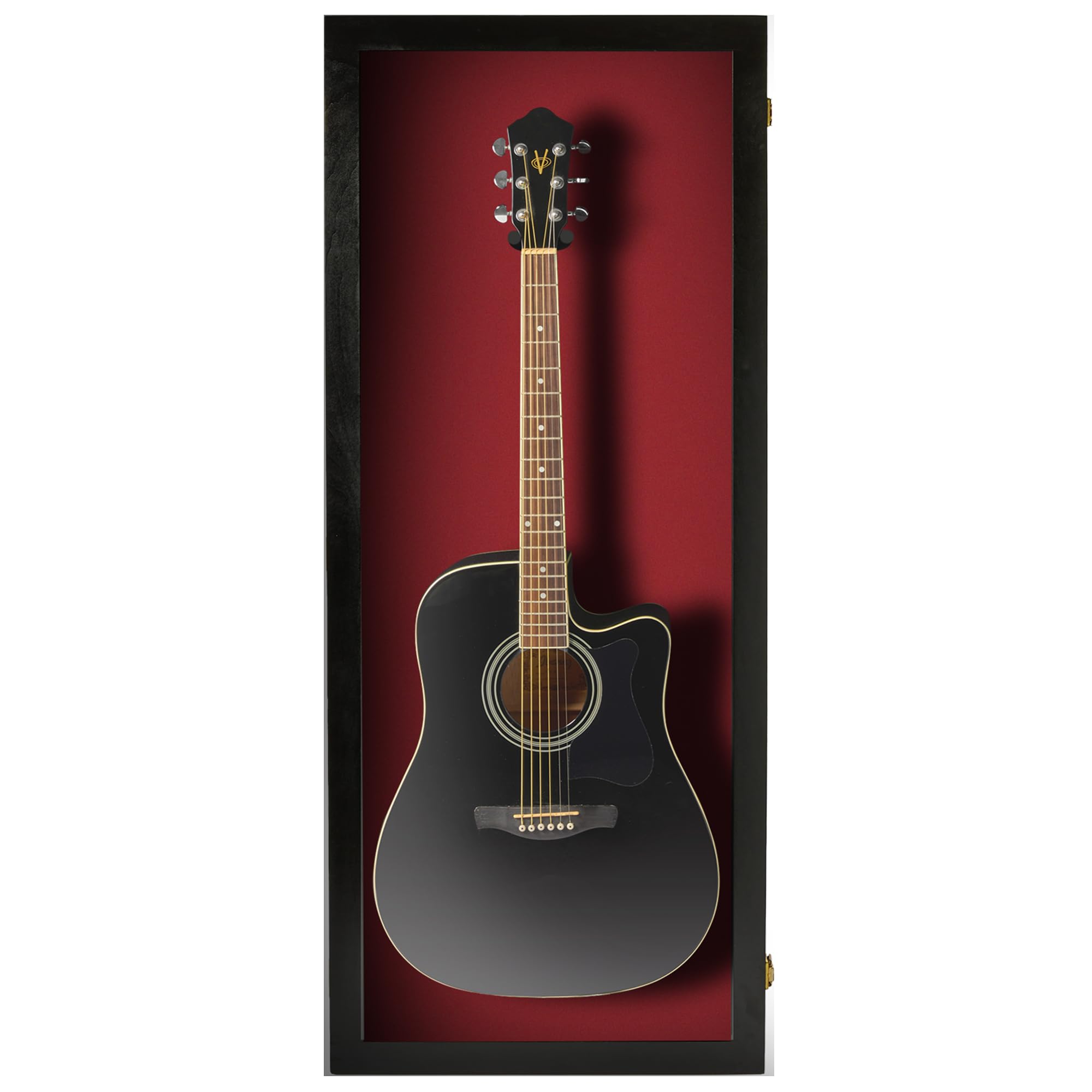 PENNZONI Acoustic Guitar Display Case - Acrylic Acoustic Guitar Case - Guitar Display Case Wall Mount Made from Hardwood Frame &