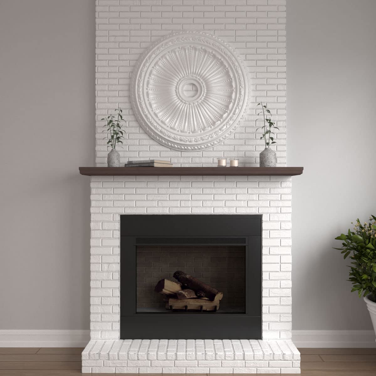 Ekena Millwork Cm35Vi Viceroy Ceiling Medallion, 35 1/8''Od X 4 7/8''Id X 2 1/2''P, Factory Primed
