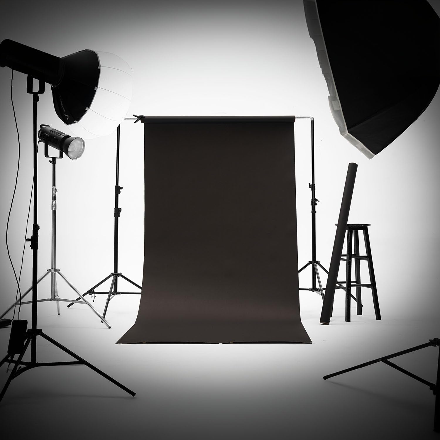 Kate Seamless Paper Backdrop Black Seamless Backdrop Paper Rolls Paper Backdrop (53''X16.4' Jet)