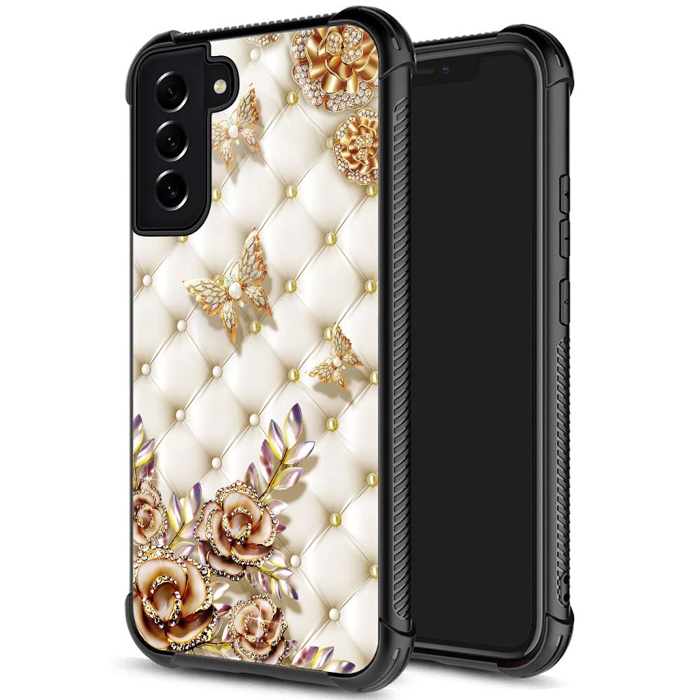 Samsung Galaxy S21 Case,Luxury Butterfly Dreams Galaxy S21 5G Cases For Girls,Pattern Design Shockproof Anti Scratch Organic Gla