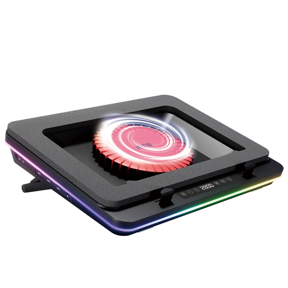 Iets Gt600 Rgb Laptop Cooling Pad Equipped With Gigantic Turbo Fan(5.5Inch Diameter),Sealed Foam For Rapid Cooling Gaming Laptop