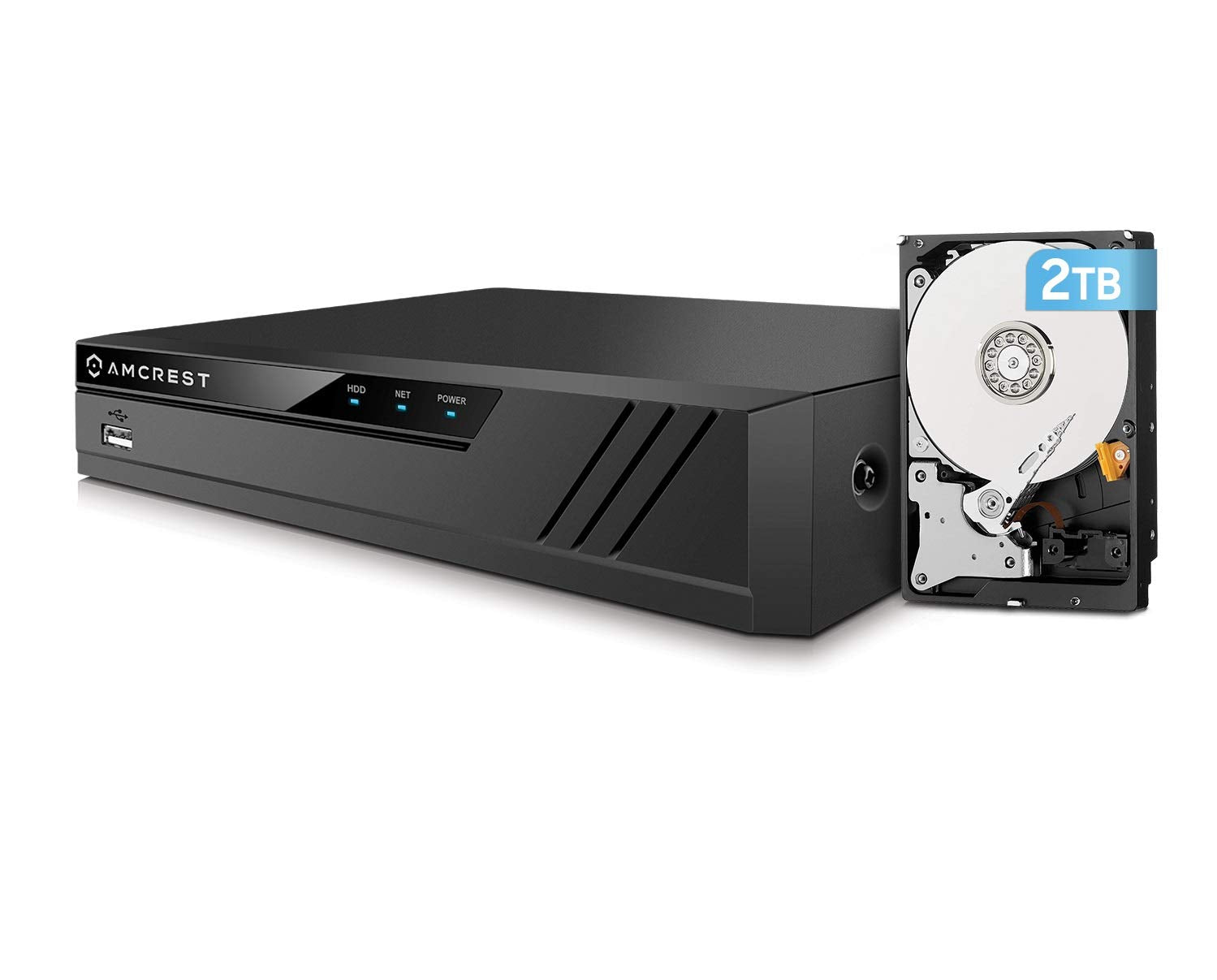 Amcrest 4K 8Ch Poe Nvr (1080P/3Mp/4Mp/5Mp/8Mp) Poe Network Video Recorder  Supports Up To 8 X 8Mp/4K Ip Cameras, 8Channel Powe