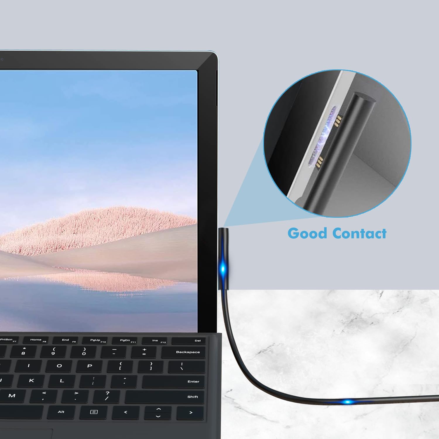 65W Surface Pro Laptop Charger Replacement For Microsoft Surface Pro 9 8 7 6 5 4 3 X Power Adapter,Surface Laptop 1 2 3,Compatible For Both Microsoft Surface Book Laptop/Tablet,Works With 65W&44W&36W