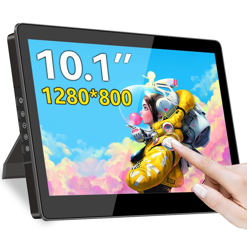 Magedok 10.1 Touch Screen Monitor, IPS 1280x800 Small USB-C Secondary Display, 10-Point Touch, HDMI, VESA, Dual Speakers, Mini M