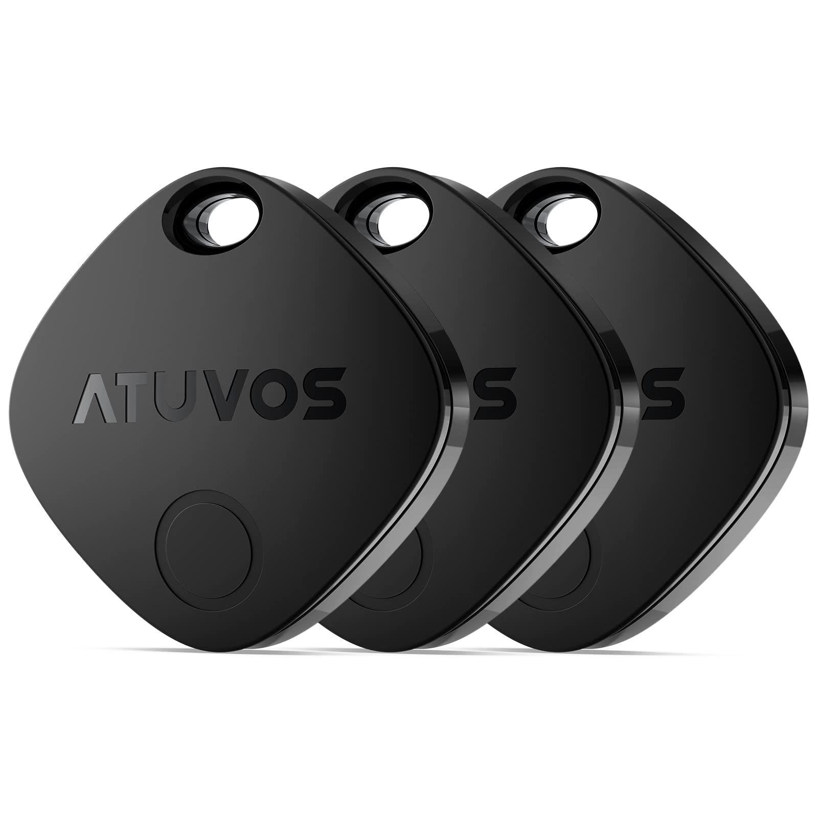 Atuvos Air Tags 3 Pack, Bluetooth Luggage Tracker Works With Apple Find My (Ios Only, Not For Android), Keys Finder And Item Locator Track Your Keys, Luggage, Backpack, Suitcase, Bags And More (Black)