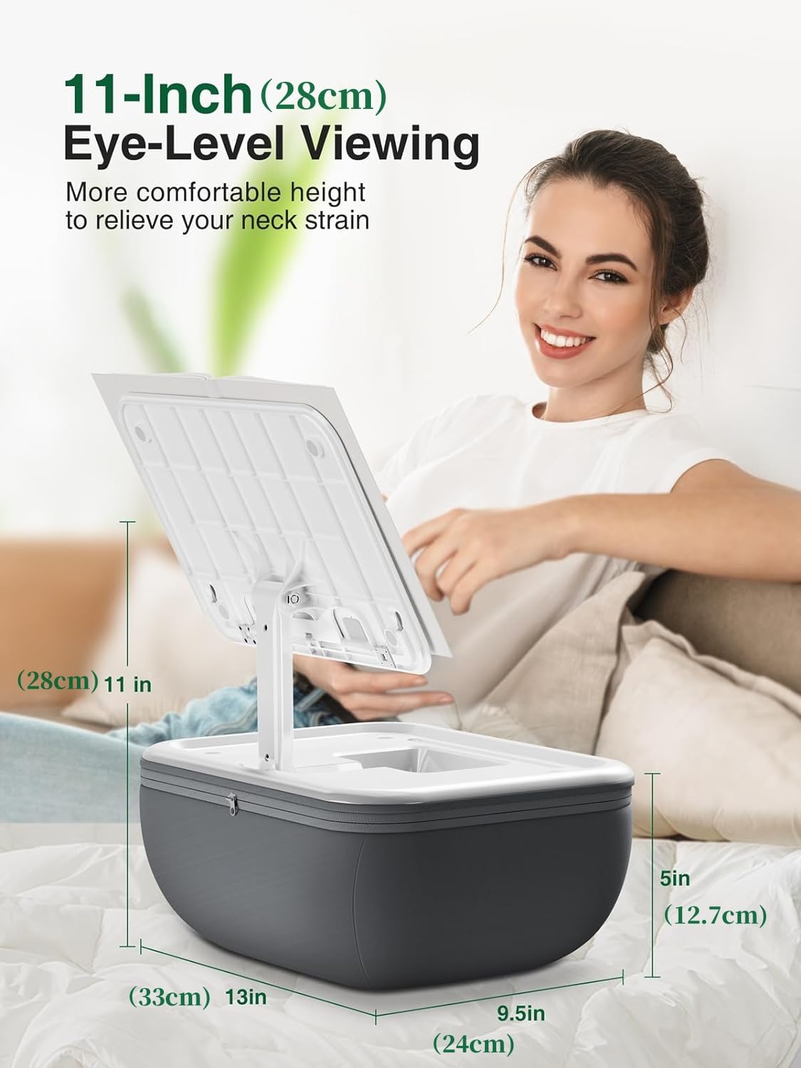 Elitehood Ipad Pillow Stand For Lap, Angle Adjustable Tablet Pillow Stand, Soft Cushion Ipad Holder For Bed Compatible With Laptop, Macbook, Ipad Pro Air Mini, Kindle, Books & 4 15.6'' Tablet, Grey