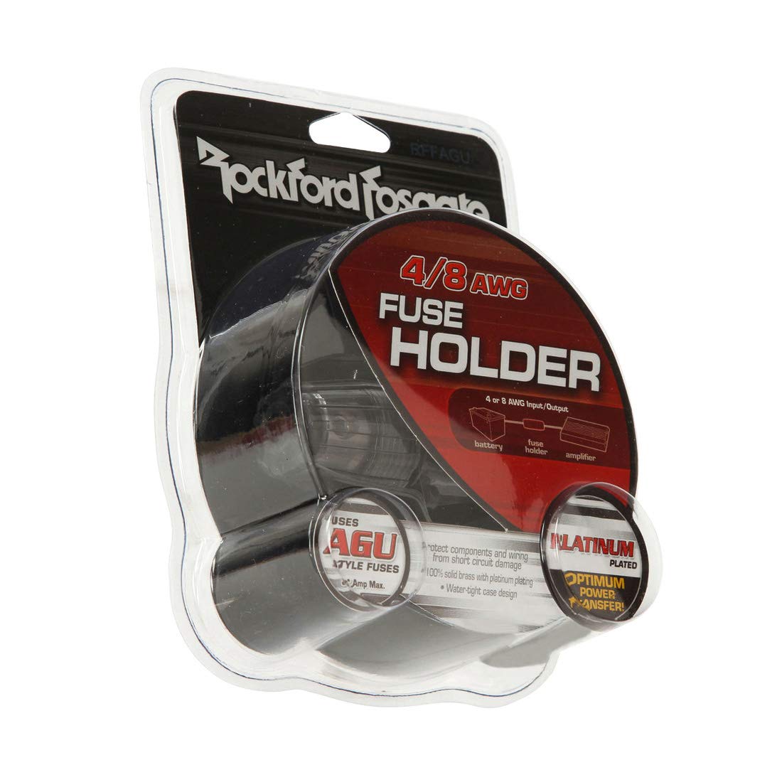 Rockford Fosgate Single In Line Agu Fuse Holder For 4 Awg Or 8 Awg Wire
