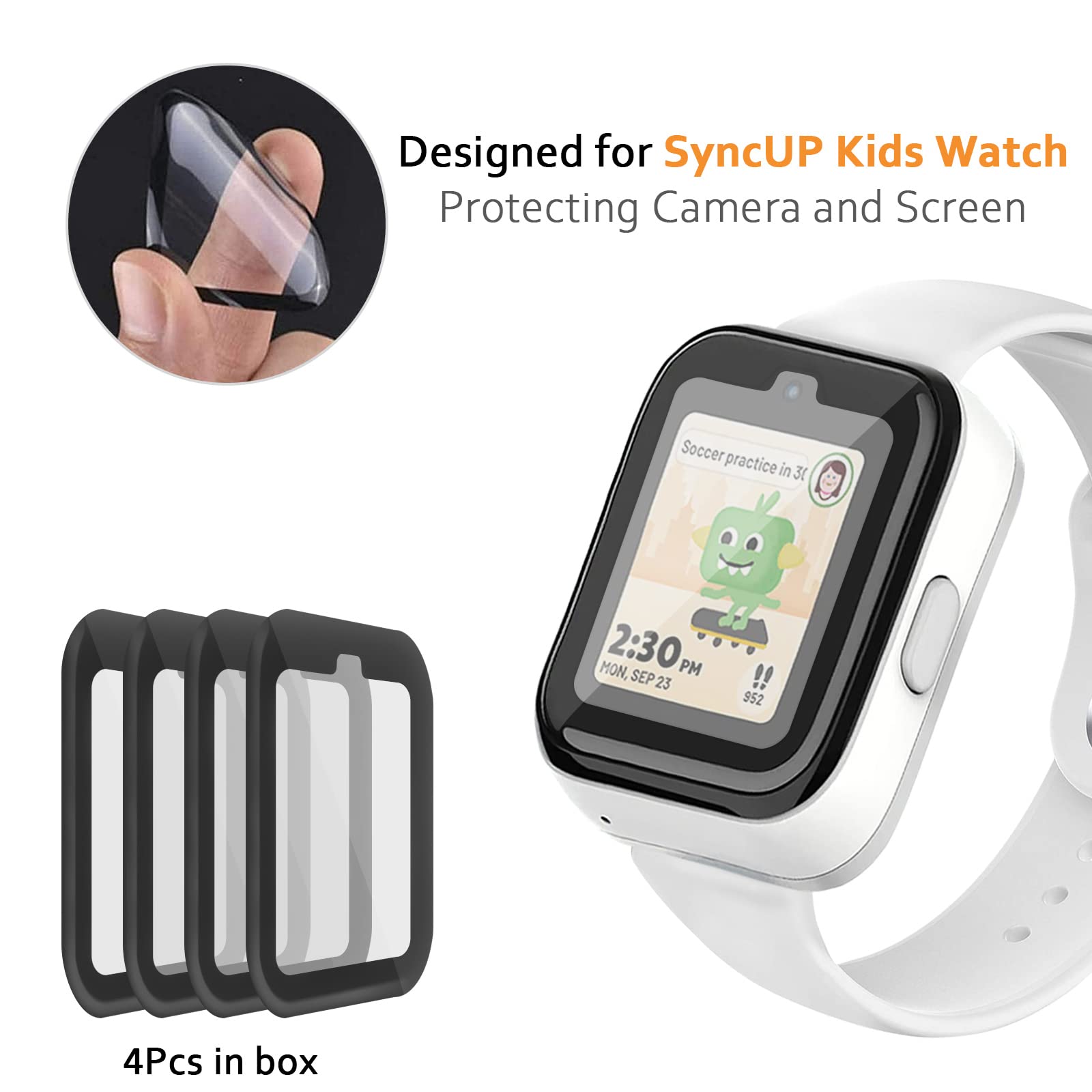 Newjourney Compatible With Syncup Kids Watch Screen Protector, For Sync Up Kids Watch Screen Protector, Hard Pet Clear Kids Watc