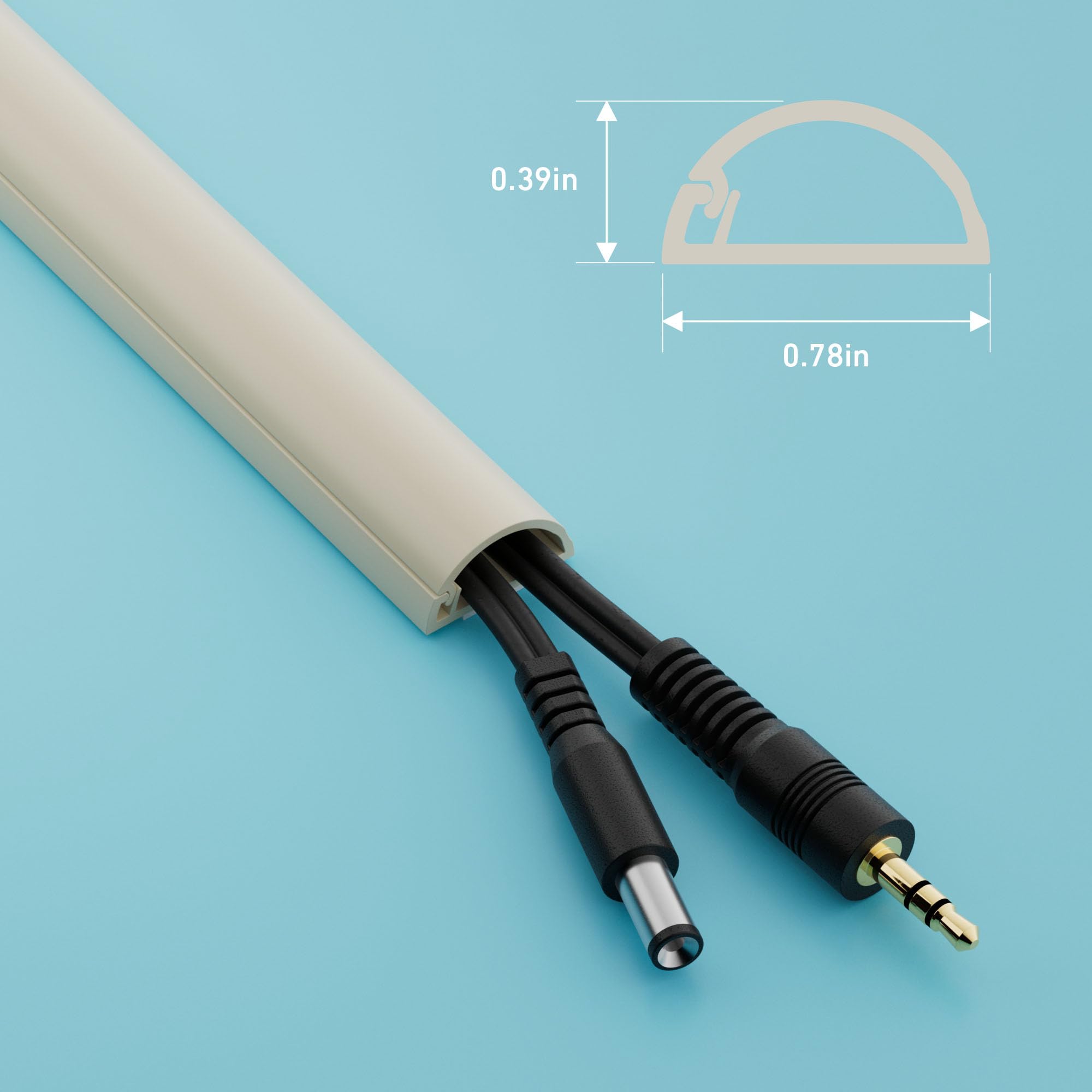 D-Line 13.12Ft Cord Hider Kit, Patented Cable Cover, Hide Wires On Wall, Channel For Tv Mount Cords, Raceway Wire Hiders, Painta