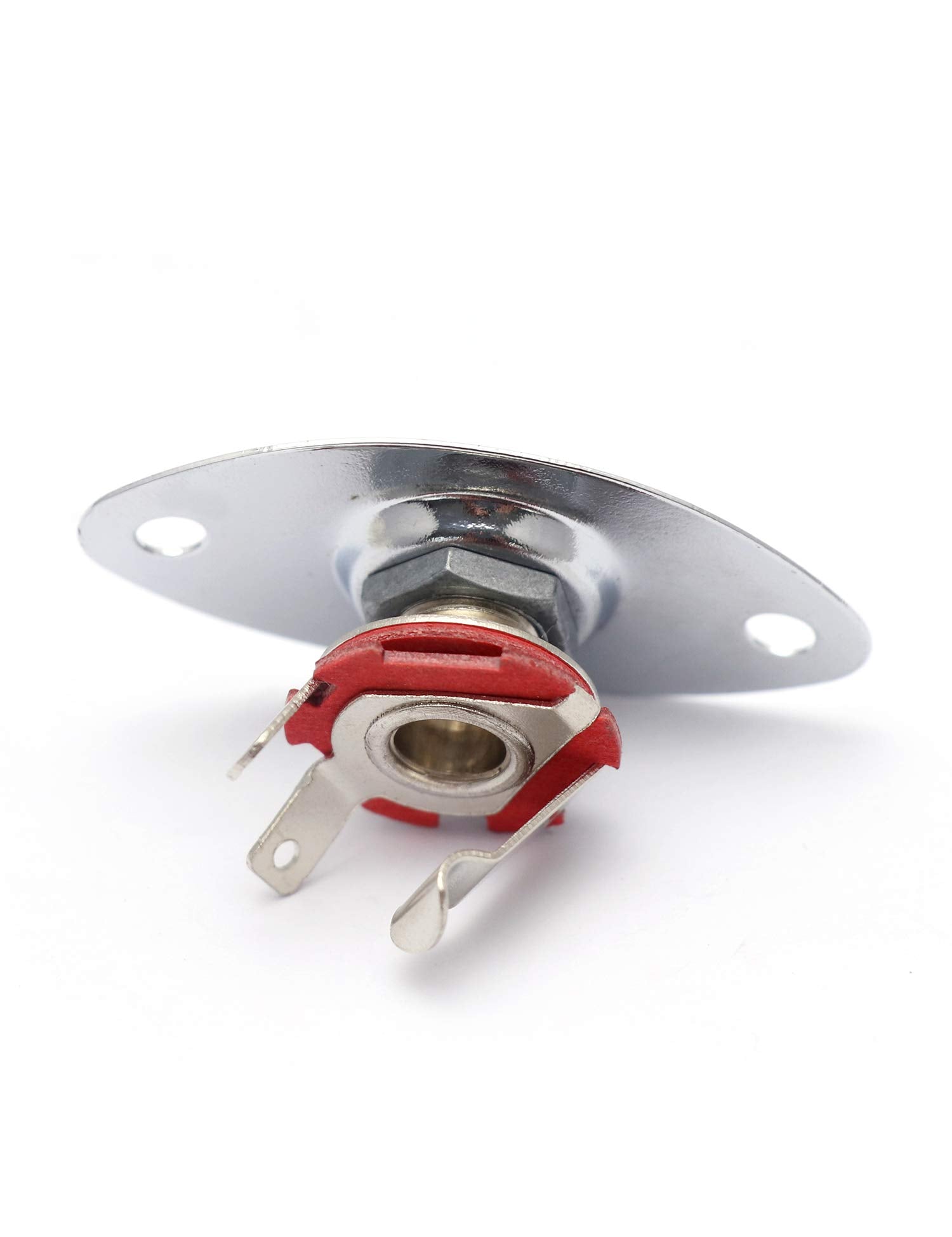 Metallor Oval Output Input Jack Plate Socket With Screws For Strat Tele Style Electric Guitar Parts Replacement Chrome.