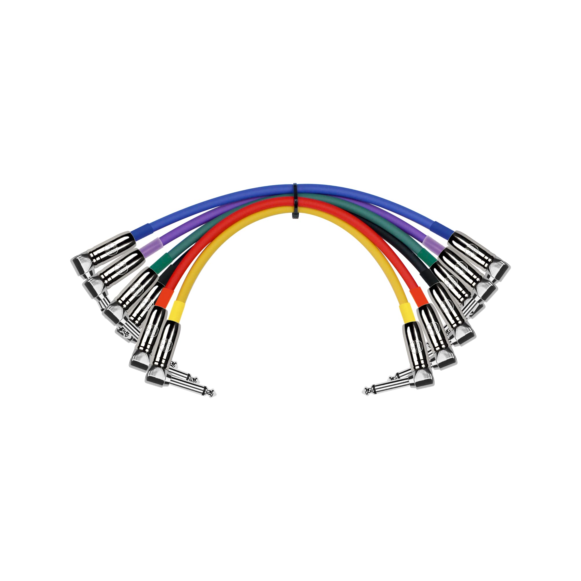 Kirlin Cable Ip6-243Pn-01 - 1 Foot - Right Angle 1/4-Inch Plugs Colored Patch Cable