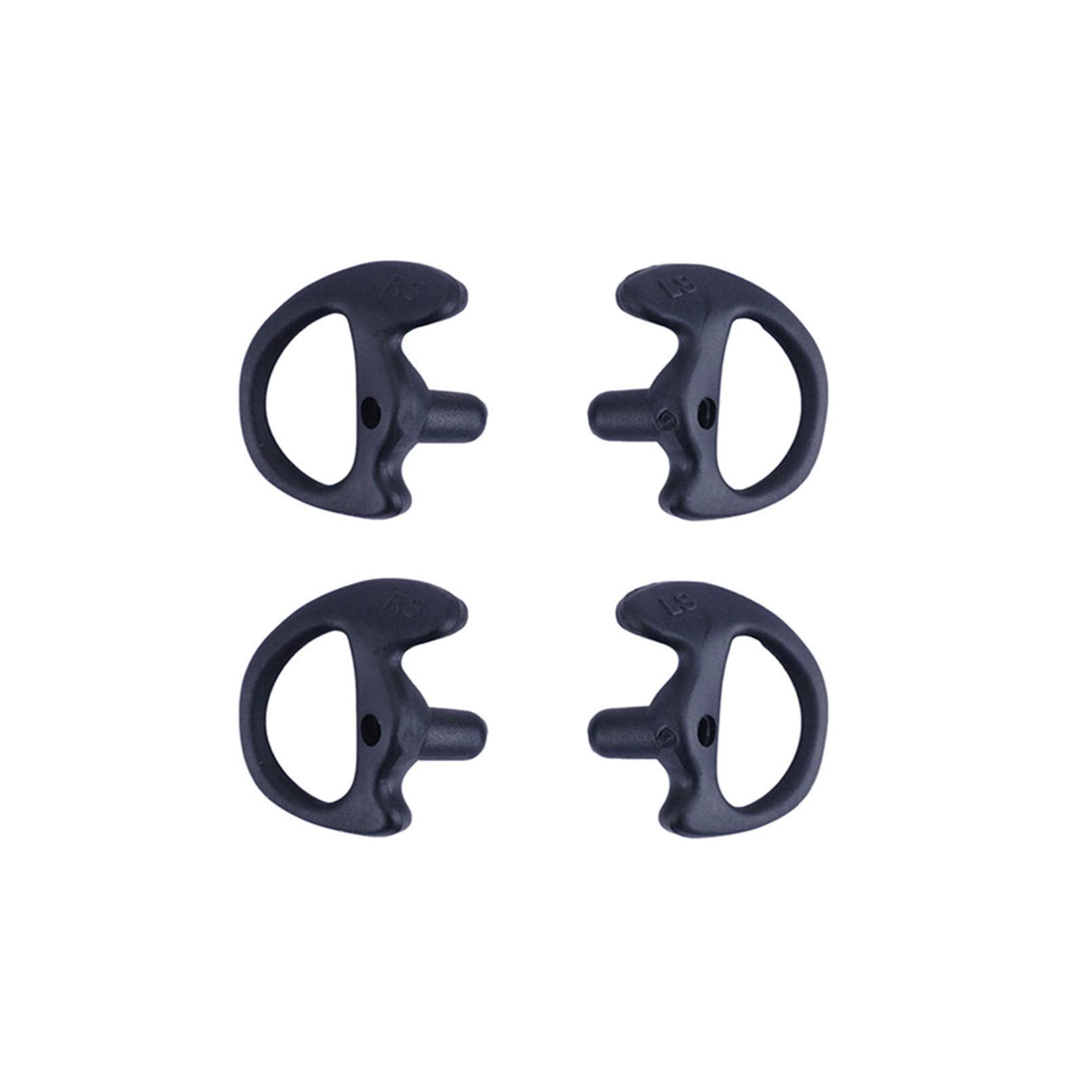 Yolipar Replacement Soft Silicone Eardud Earmold For Walkie Talkie Audio Kit Air Acoustic Tube Earpiece Headset (Black, Small(2