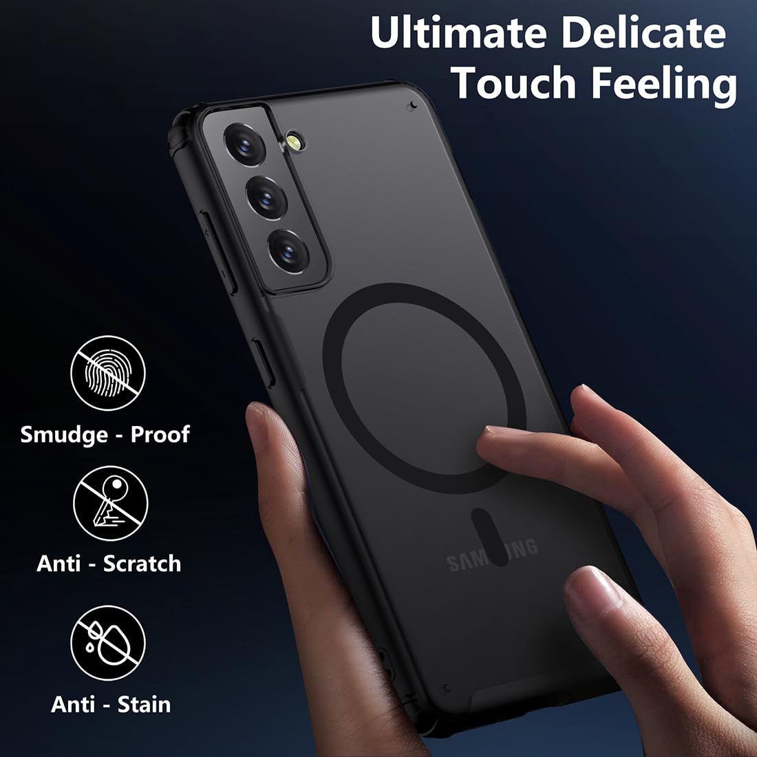 Tianniuke Magnetic Case For Samsung Galaxy S21 Plus, Translucent Matte Anti Fingerprint,Compatible With Magsafe,Slim Fit Shockpr