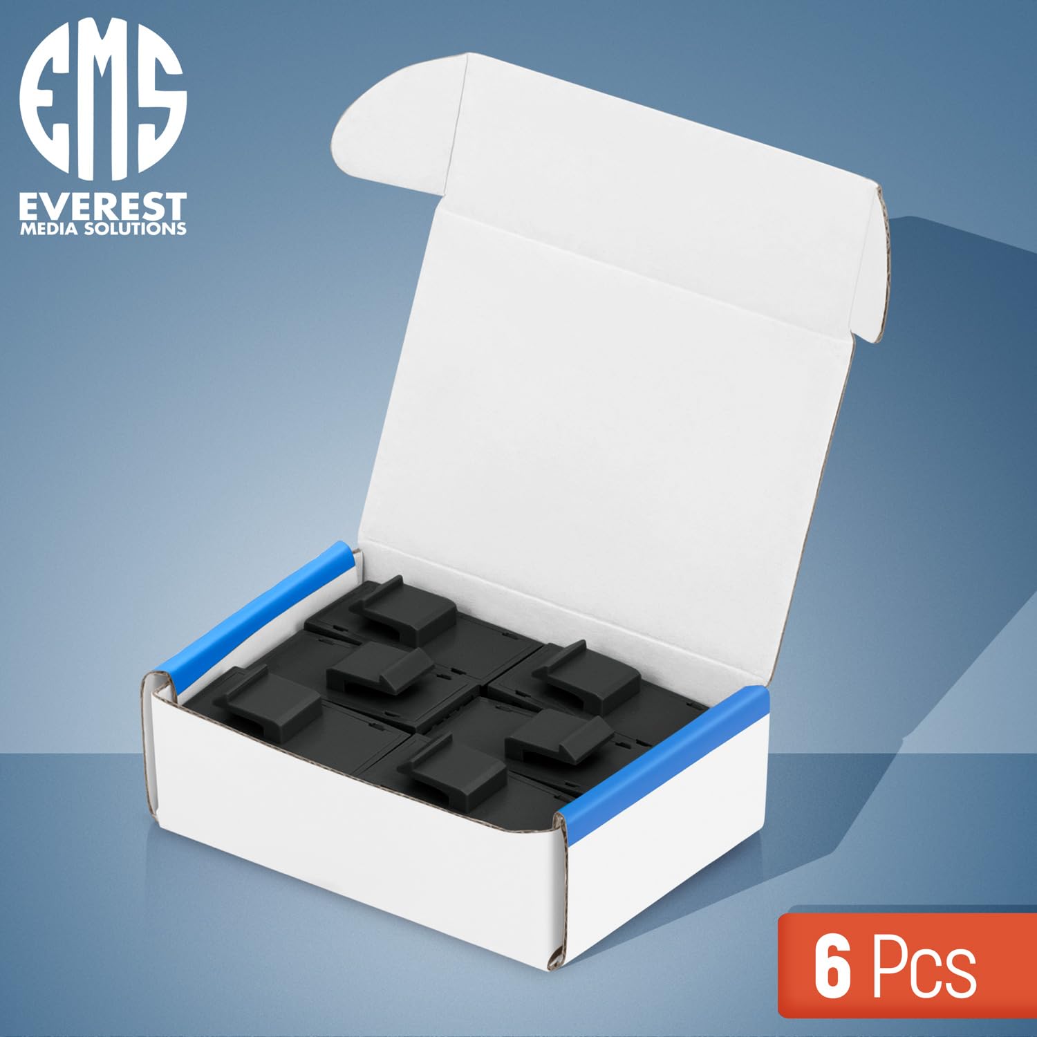 Everest Media Solutions Rj45 Cat6 Keystone Coupler In Black   6 Pack   Female To Female Ethernet Keystone Jack For Standard Wall