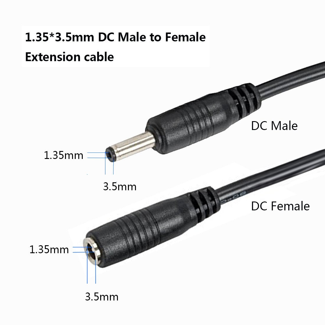 Liwinting Dc Power Adapter Extension Cable, 3.5Mm X 1.35Mm Male To Female Jack Dc 5V Power Adapter Plug Extension Cord For Dc Po