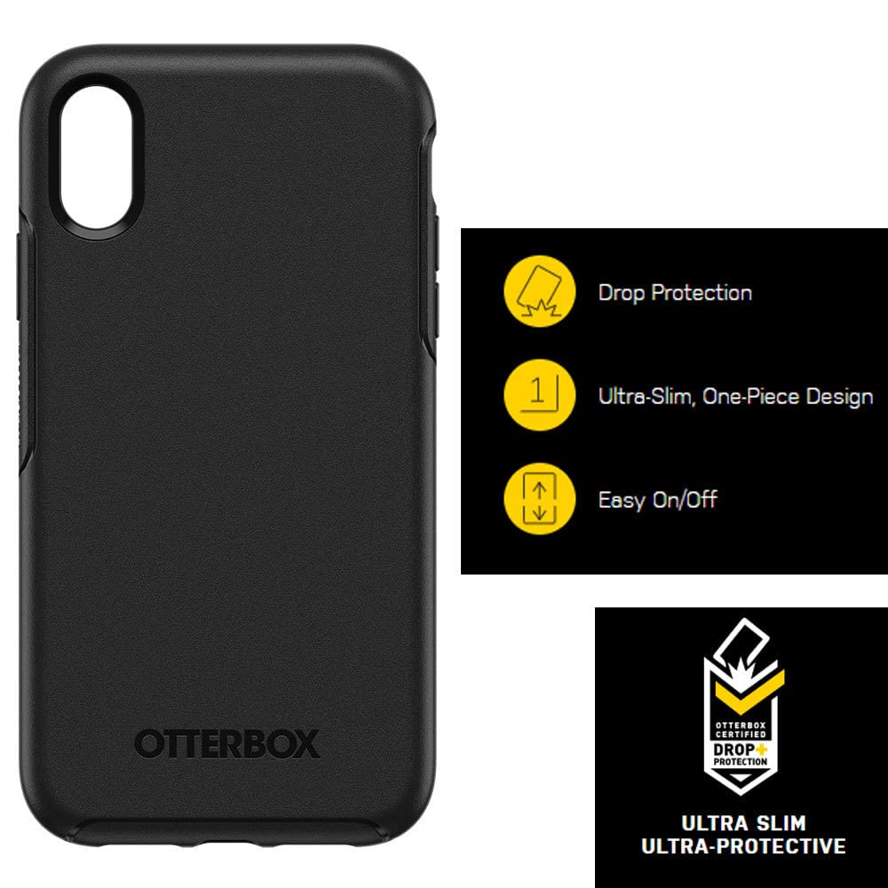 Otterbox Iphone Xr Symmetry Series Case   Black, Ultra Sleek, Wireless Charging Compatible, Raised Edges Protect Camera & Screen