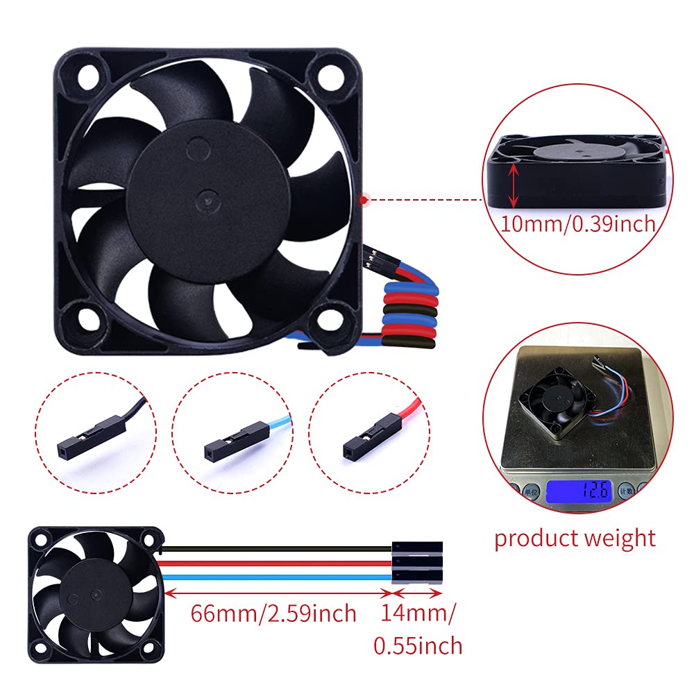 Geeekpi 2Pcs Pwm Controllable Fan For Raspberry Pi, Speed Adjustment Fan 40X40X10Mm For Raspberry Pi, Speed Control Fan Dc 5V 40