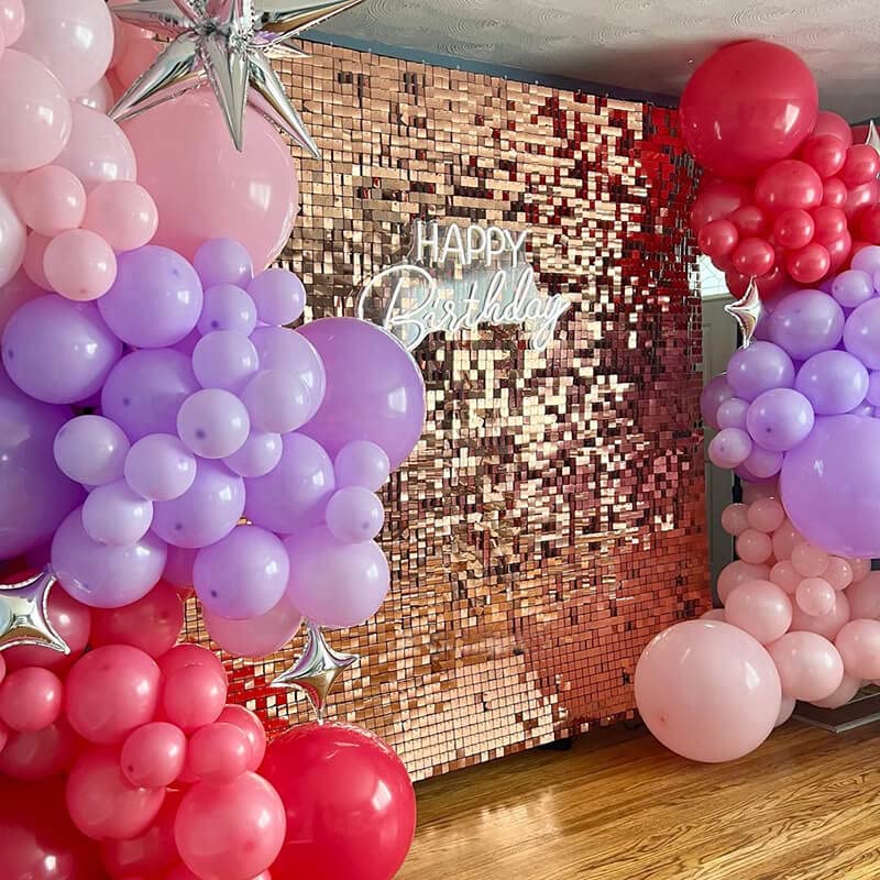 Shimmer Wall Backdrop Rose Gold Giltter Backgrounds 36 Panels For Party Wedding Birthday Engagement Bachelorette Parties Anniver