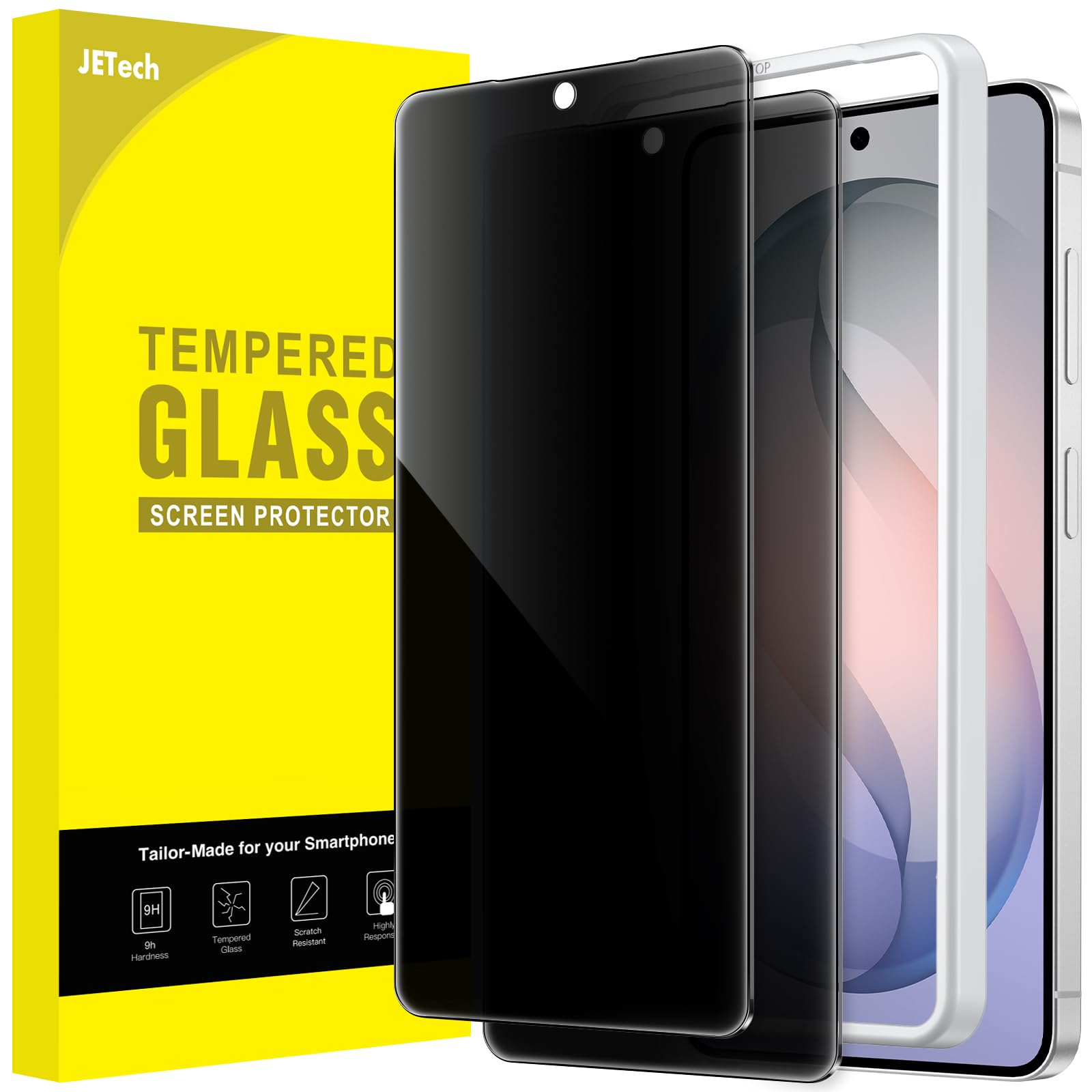 JETech Privacy Screen Protector for Samsung Galaxy S26 Ultra, Anti-Spy Tempered Glass Film with Easy Installation Tool, Fingerpr
