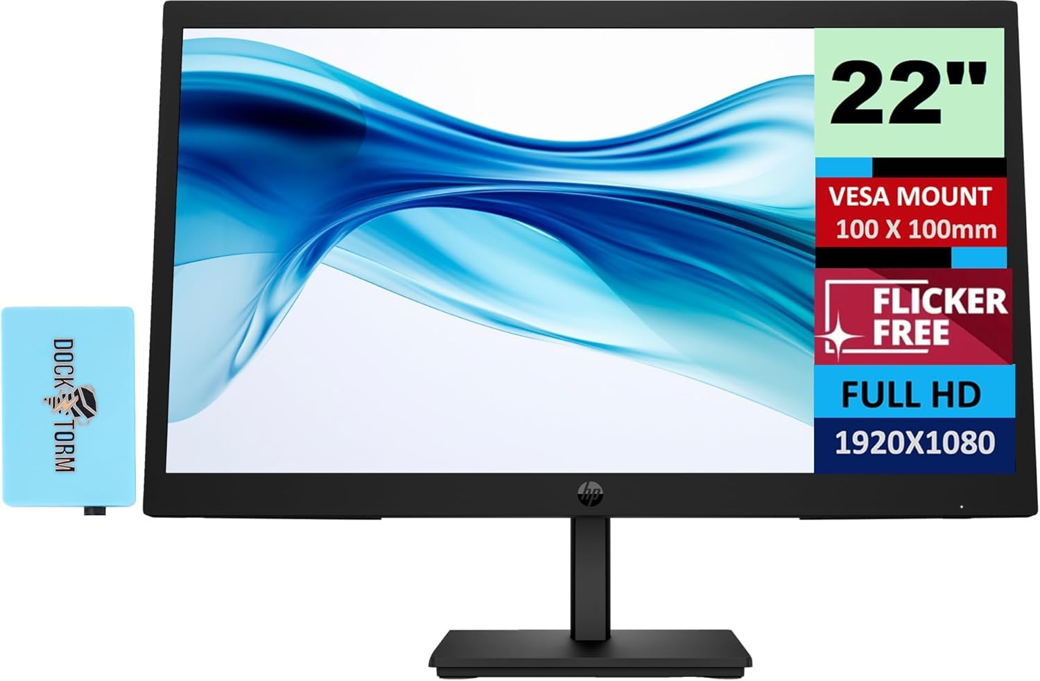 Hp 22'' Series 3 Pro 322Pv Fhd Monitor With 5 Ms Response Time, Anti-Glare, Flicker Free, Vesa Mount (100X100Mm), Hdmi, Vga & Do
