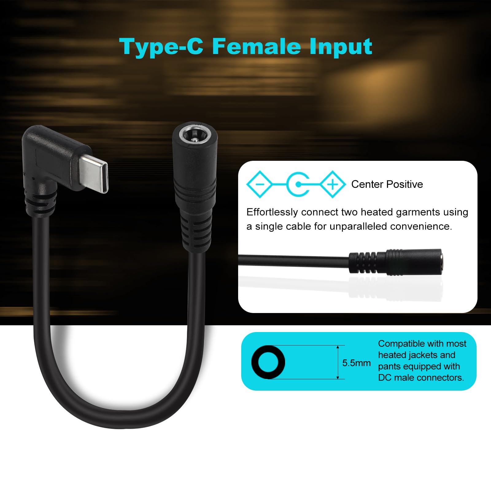 Smarkey 12V Heated Jacket Battery Step Up Adapter Charger Cable Compatible With Milwaukee, M12, Makita, Snapon, Metabo, Craftsma