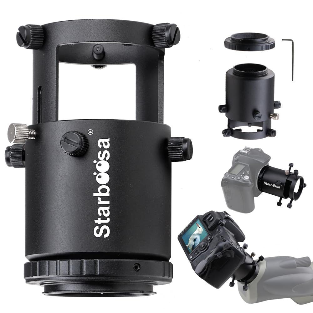 Starboosa Adjustable Extension Spotting Scope Camera Adapter Mount - For Canon Slr Cameras - Includes T-Ring - Perfect For Birding And Photography