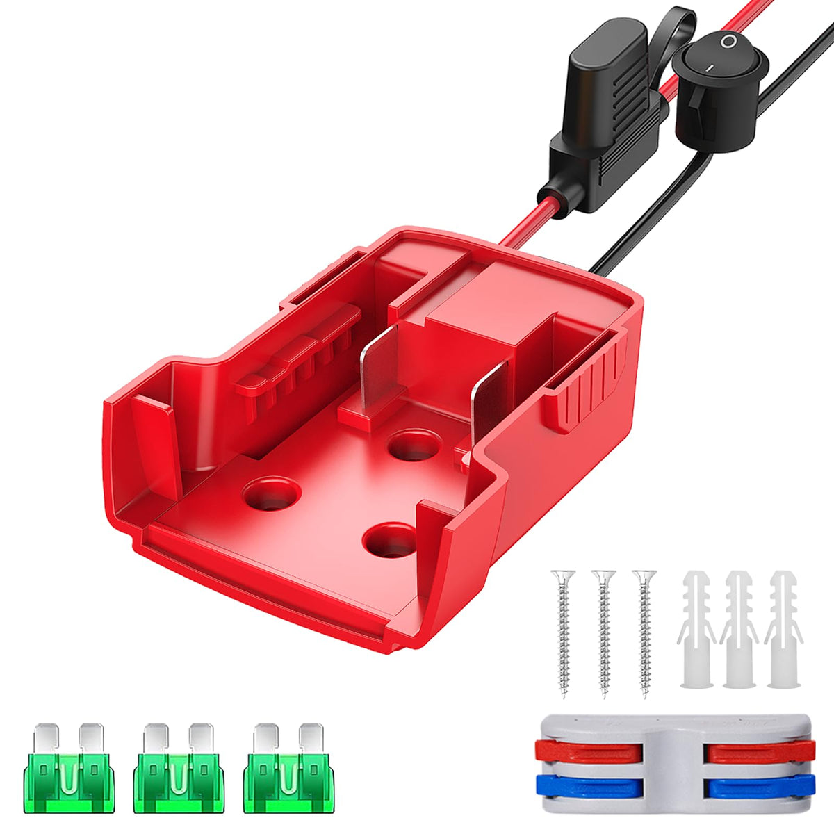 1 Pack Power Wheel Adapter Compatible With Milwaukee 18V Battery Adapter Power Wheel Battery Converter Kit With Fuse & Switch &
