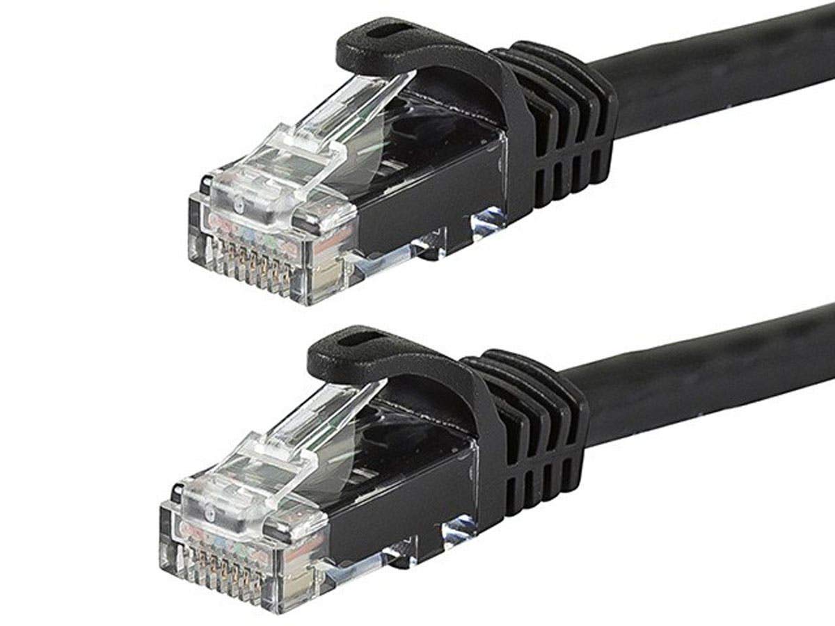 Monoprice Cat6 75Ft Black Patch Cable Utp 24Awg 550Mhz Pure Bare Copper Snagless Rj45 Flexboot Series Ethernet Cable