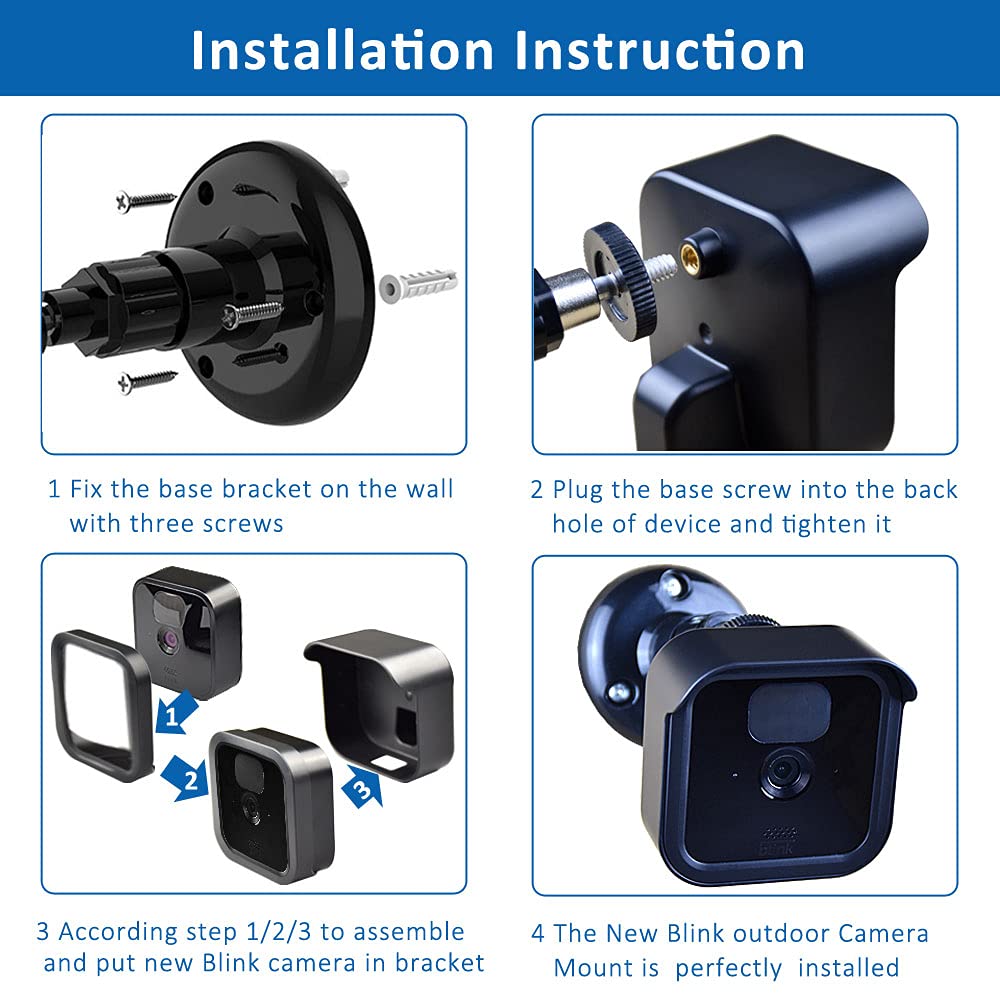 3Rd Gen Blink Outdoor Camera Mount Bracket With Outlet Wall Mount For Blink Sync Module 2 For Blink Outdoor Camera System (Blink Camera Not Include) 5Pack