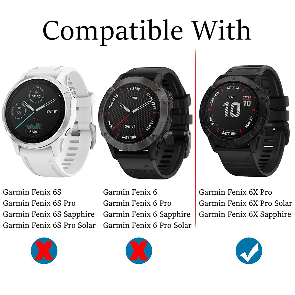 Suoman 4 Pack For Garmin Fenix 6X Pro / 6X Pro Solar / 6X Sapphire Screen Protector, 2.5D 9H Hardness Tempered Glass For Garmin