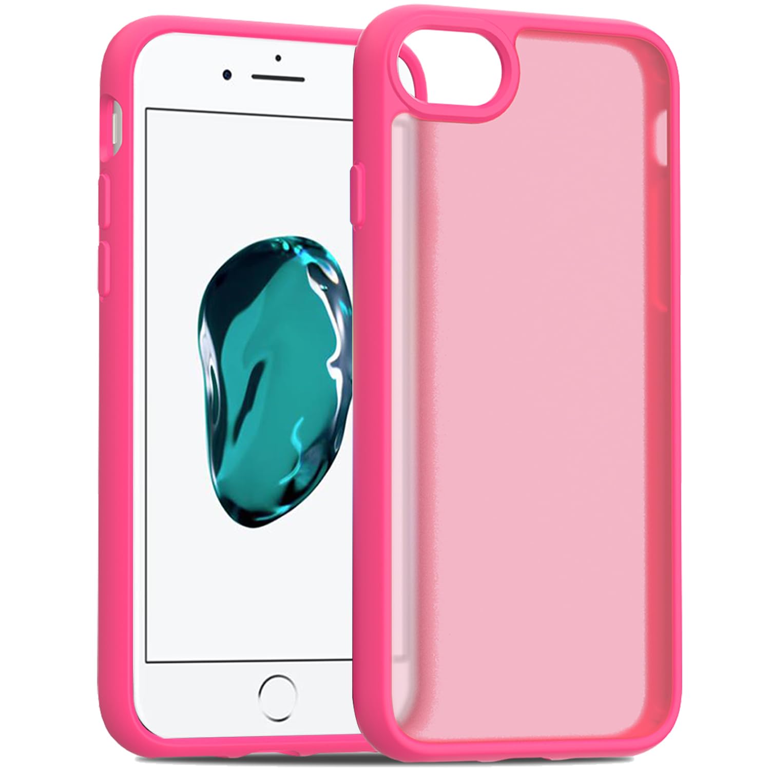Tenoc Phone Case Compatible With Iphone Se (2Nd 2020 And 3Rd 2022 Generation) & Iphone 7 & Iphone 8, Hot Pink Case Translucent P