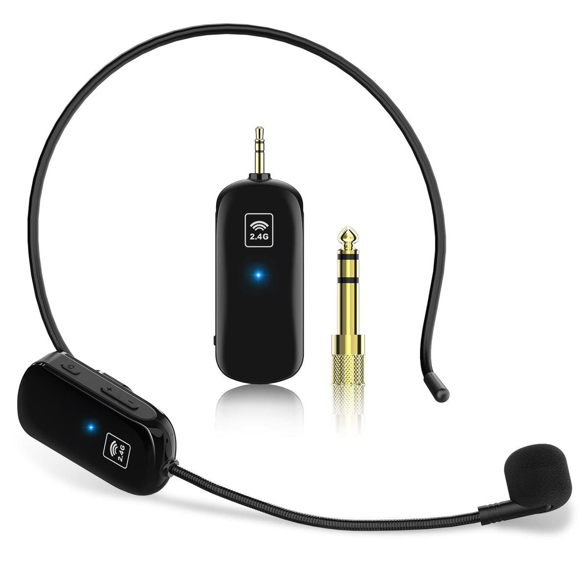 1Mii Long Range Wireless Microphone,Wireless Headset Mic System, 165Ft Range, 2.4G Wireless Microphone 2 In 1, Fitness Microphon
