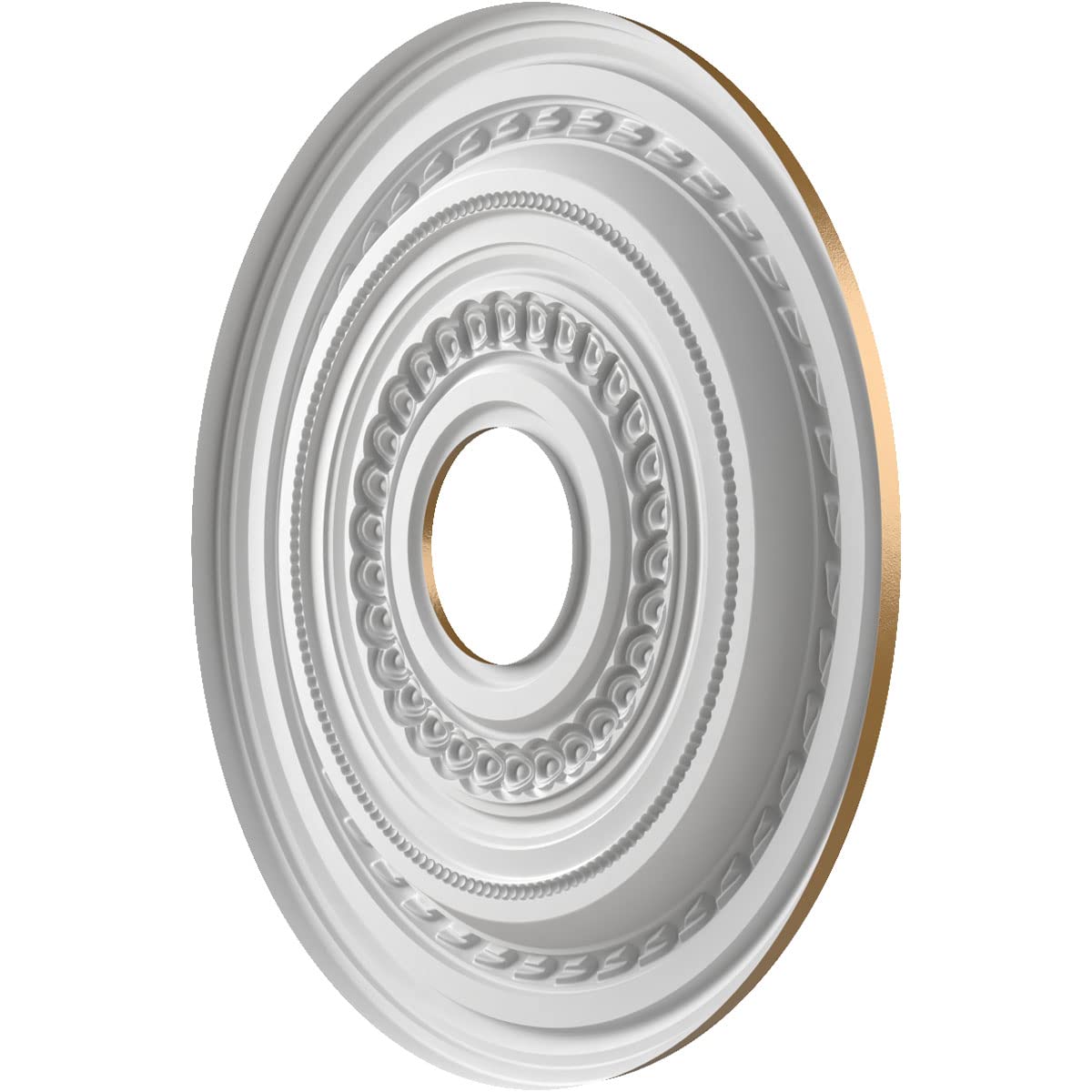 Ekena Millwork Cmp16Cocgh Cole Thermoformed Pvc Ceiling Medallion (Fits Canopies Up To 4 1/2), 16Od X 3 1/2Id X 1P, Metallic Gol