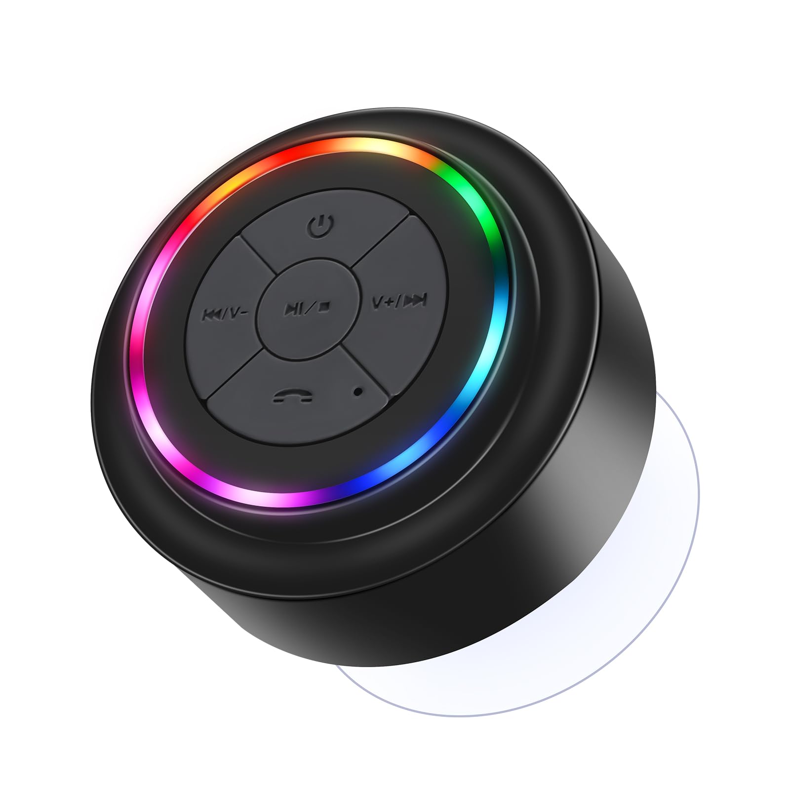 Haissky Bluetooth Shower Speakers, Portable Wireless Speaker With Suction Cup, Ip67 Waterproof Speaker With Led Light, Pairs Eas